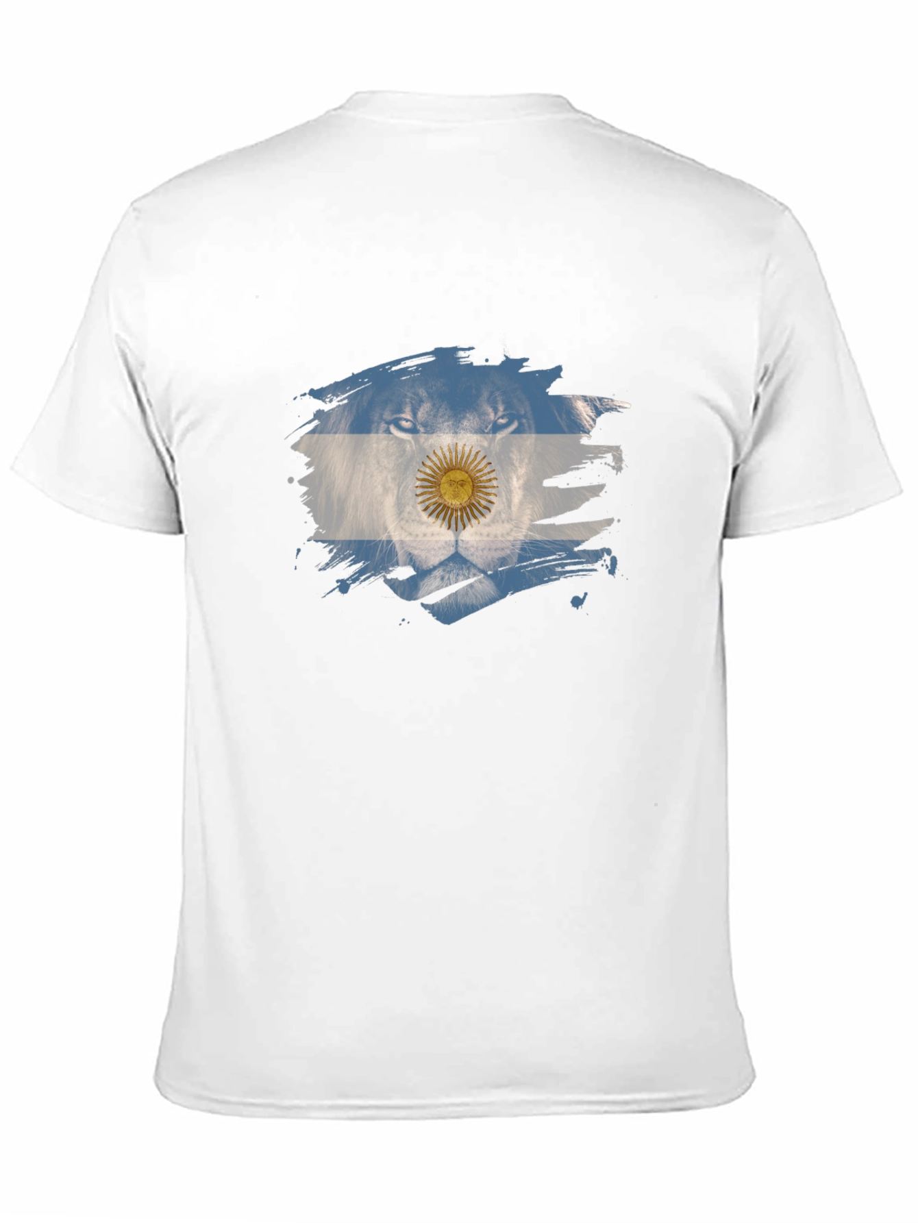 Argentina Lion Flag Graphic Tee - Black Cotton T-Shirt