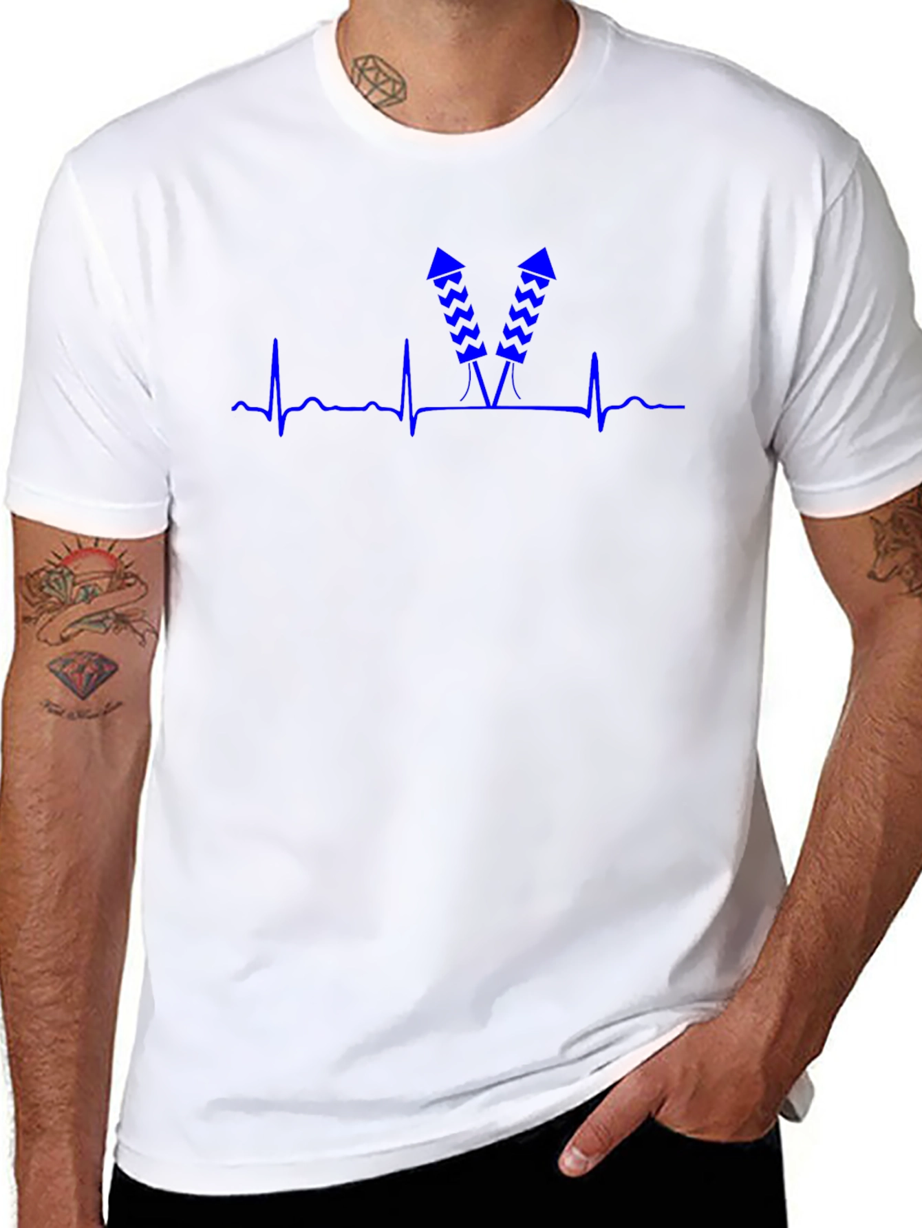 Heartbeat Fireworks T-Shirt - Black