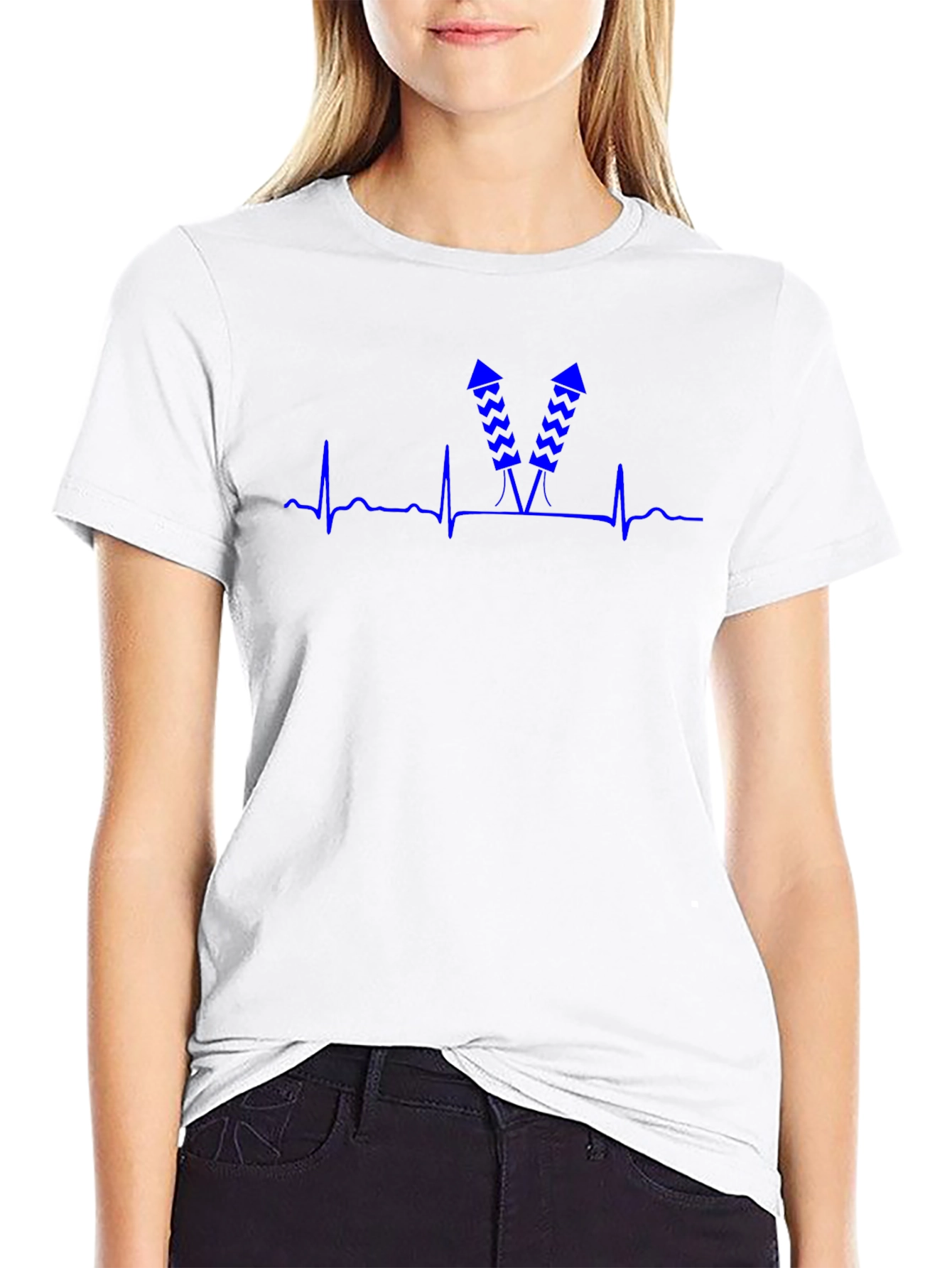 Heartbeat Fireworks T-Shirt - Black