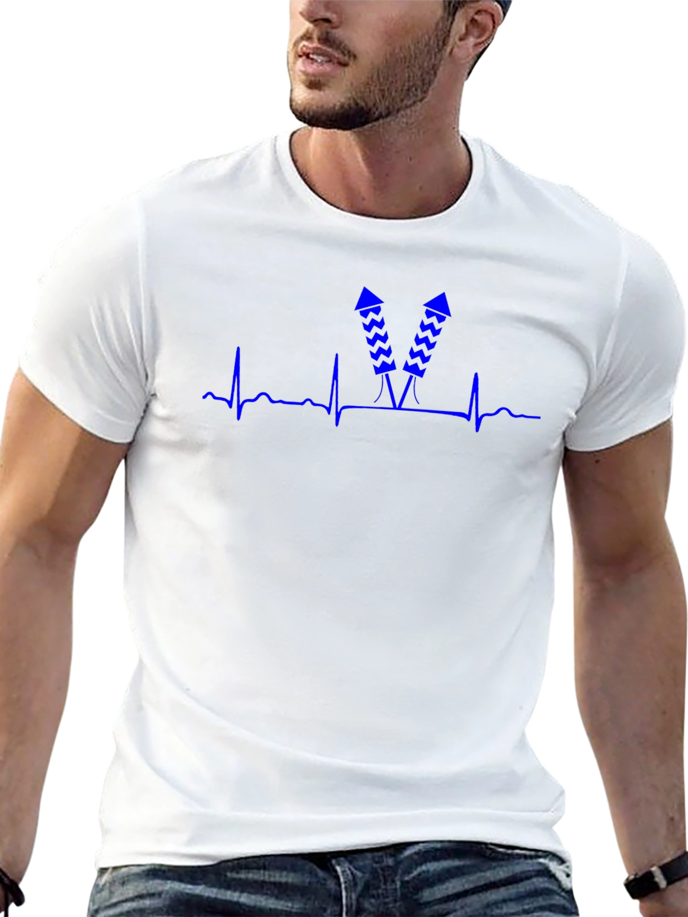 Heartbeat Fireworks T-Shirt - Black