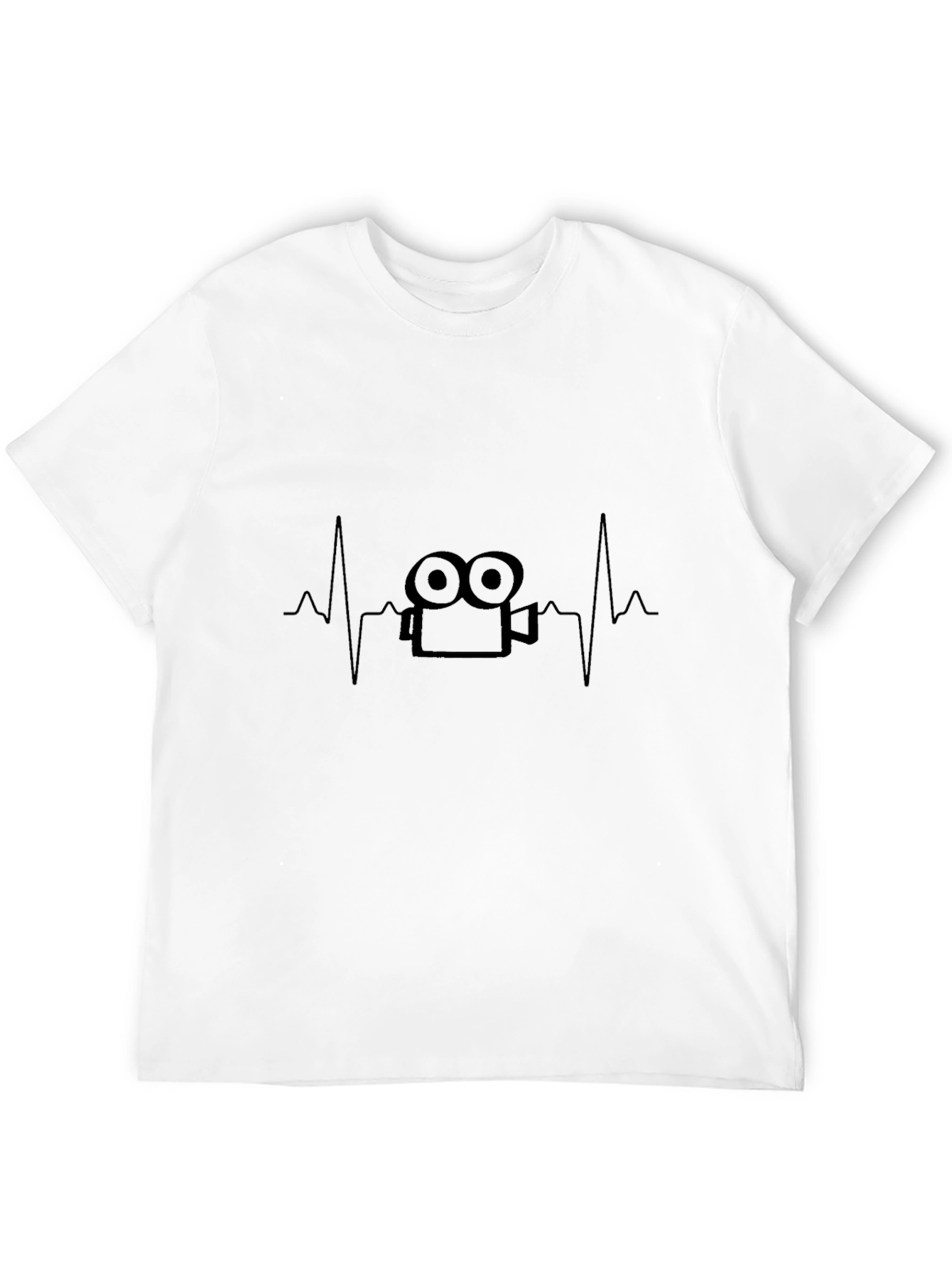 Heartbeat Camera Crew T-Shirt - Classic Black Tee
