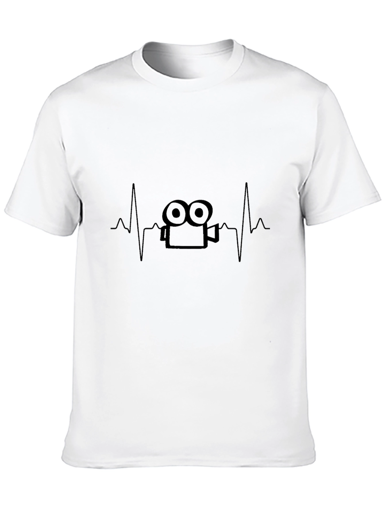 Heartbeat Camera Crew T-Shirt - Classic Black Tee