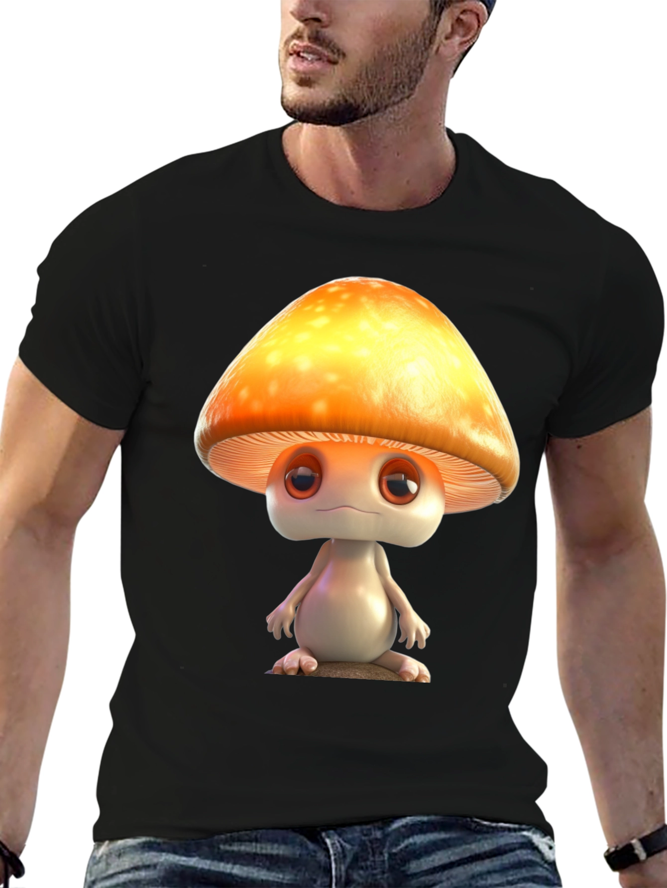Mushroom Character Graphic T-Shirt