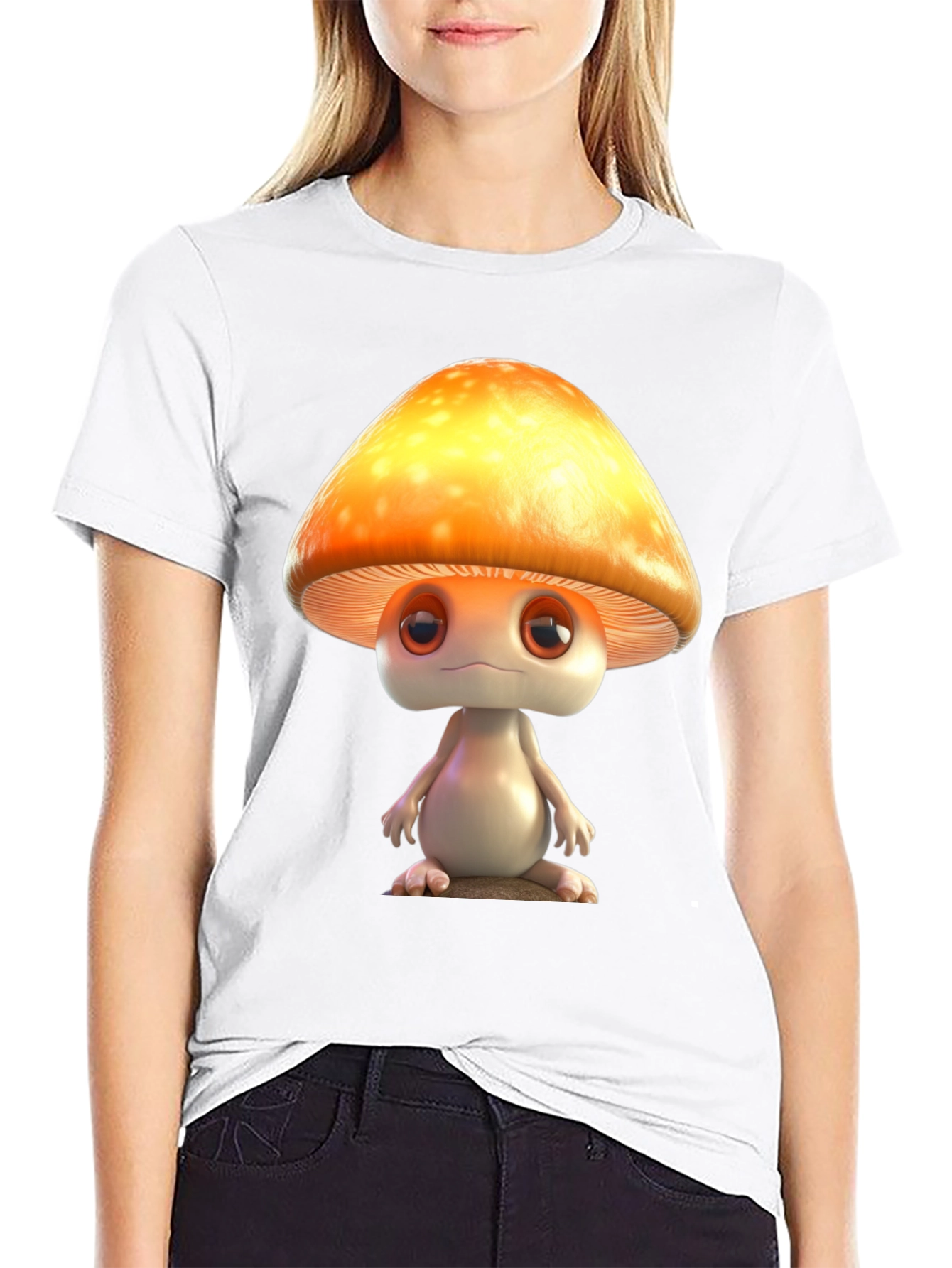 Mushroom Character Graphic T-Shirt