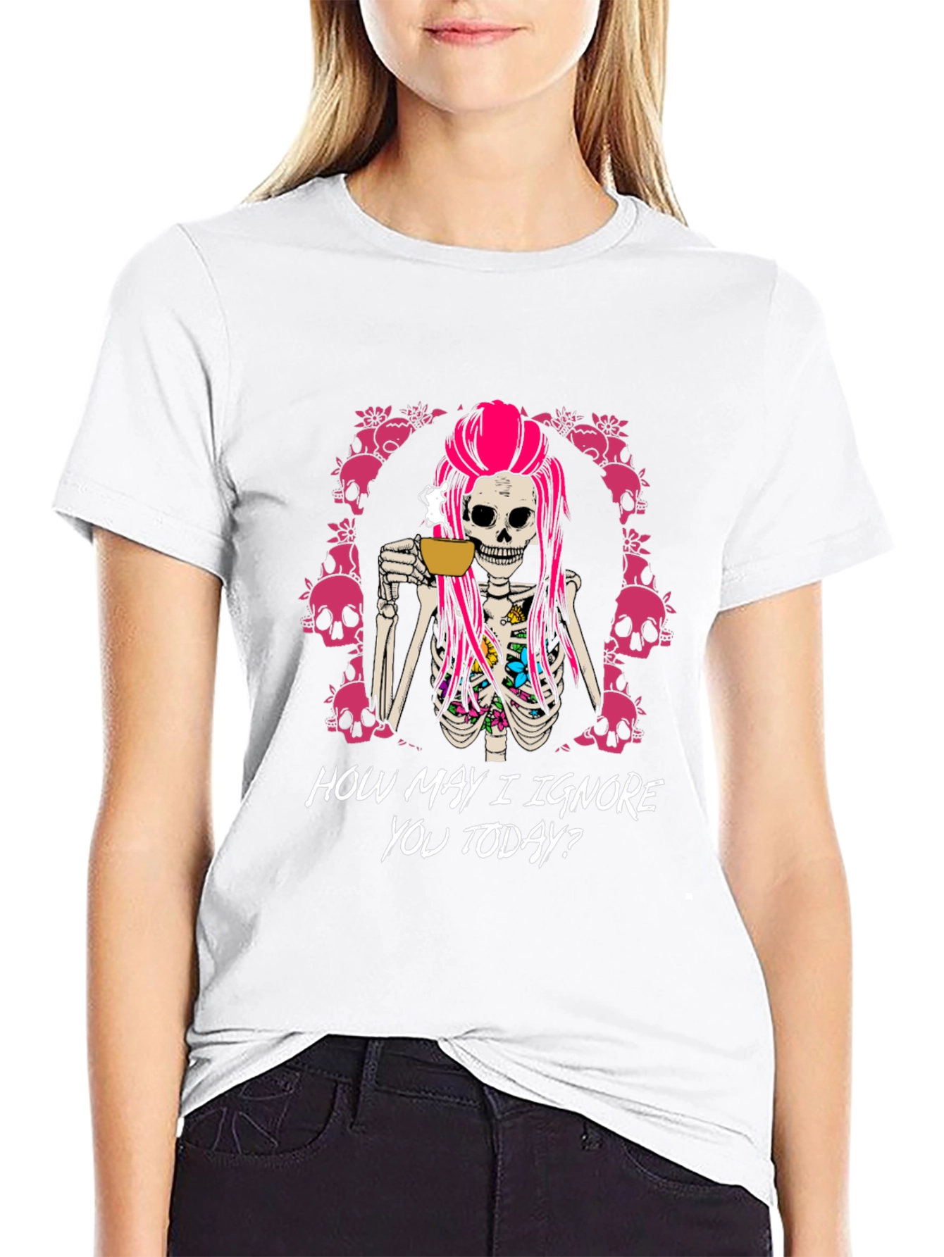 Humorous Skeleton Coffee T-Shirt