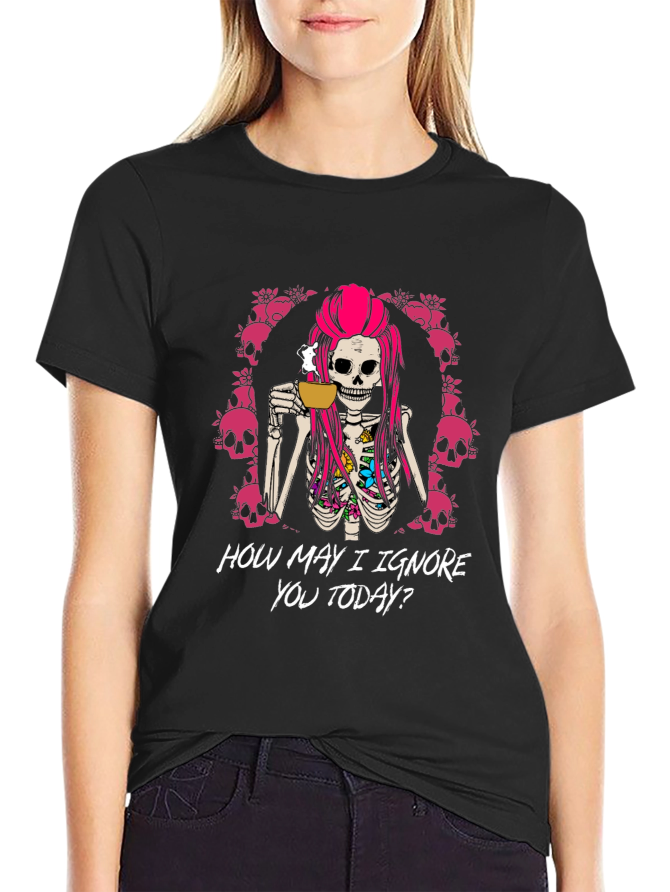 Humorous Skeleton Coffee T-Shirt