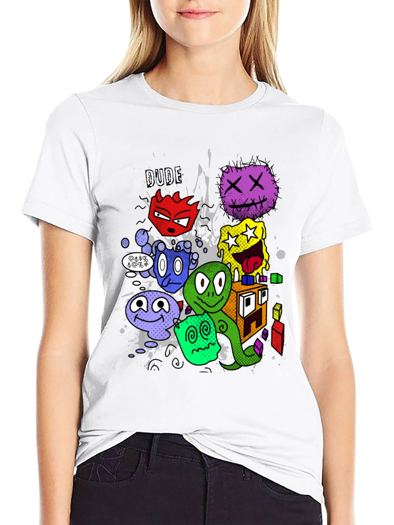 Dude T-Shirt With Cartoon Character Graphic