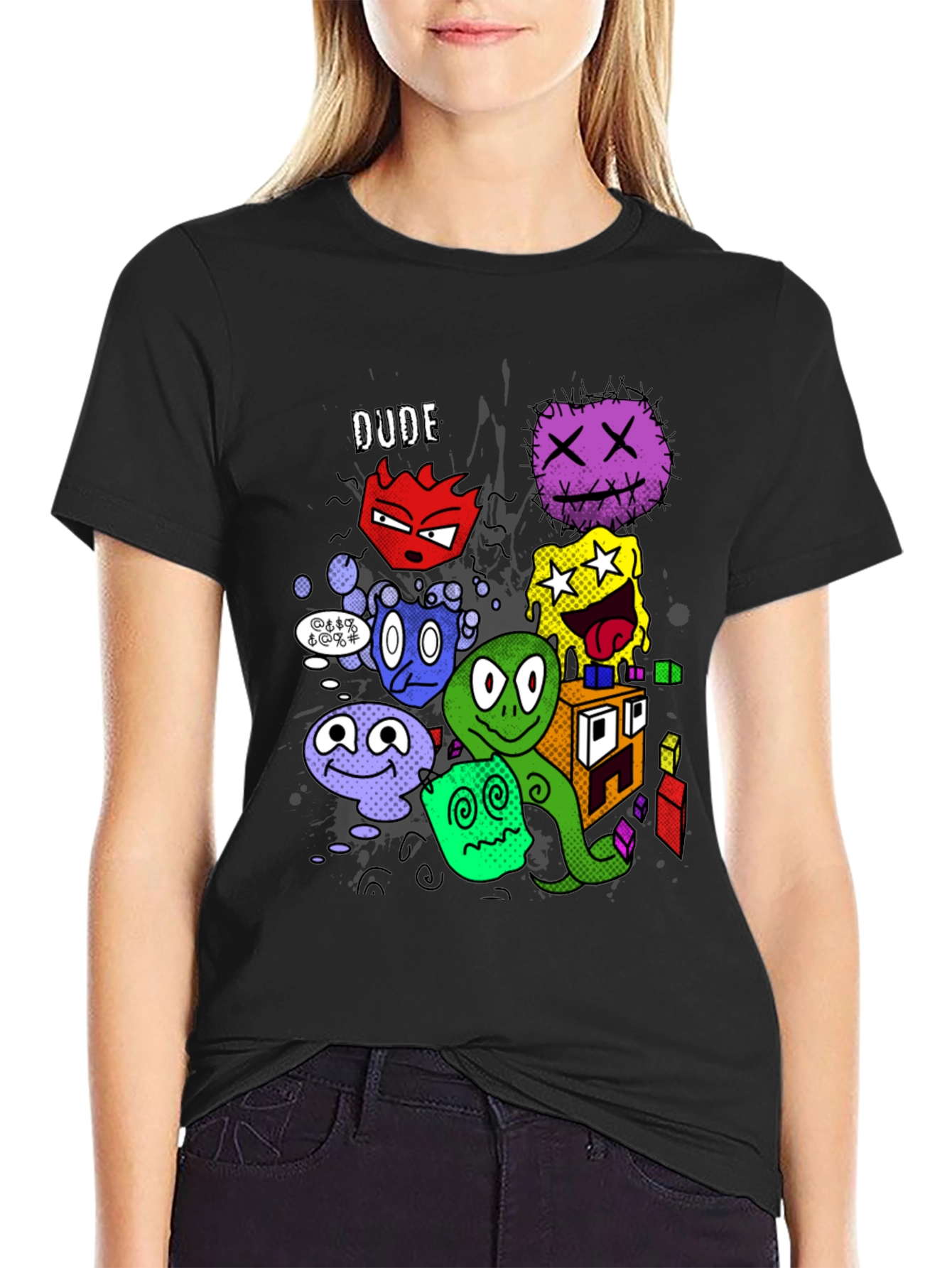 Dude T-Shirt With Cartoon Character Graphic