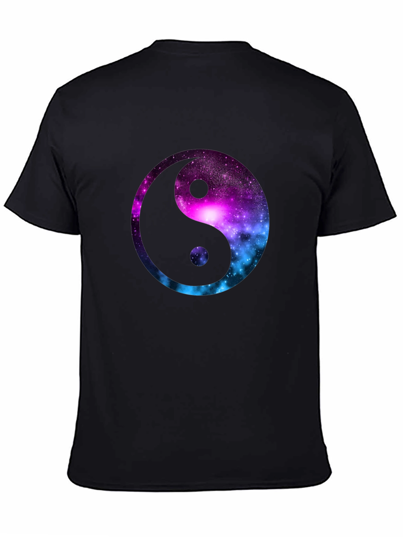 Galaxy Yin Yang Graphic T-Shirt - Mens Black Tee