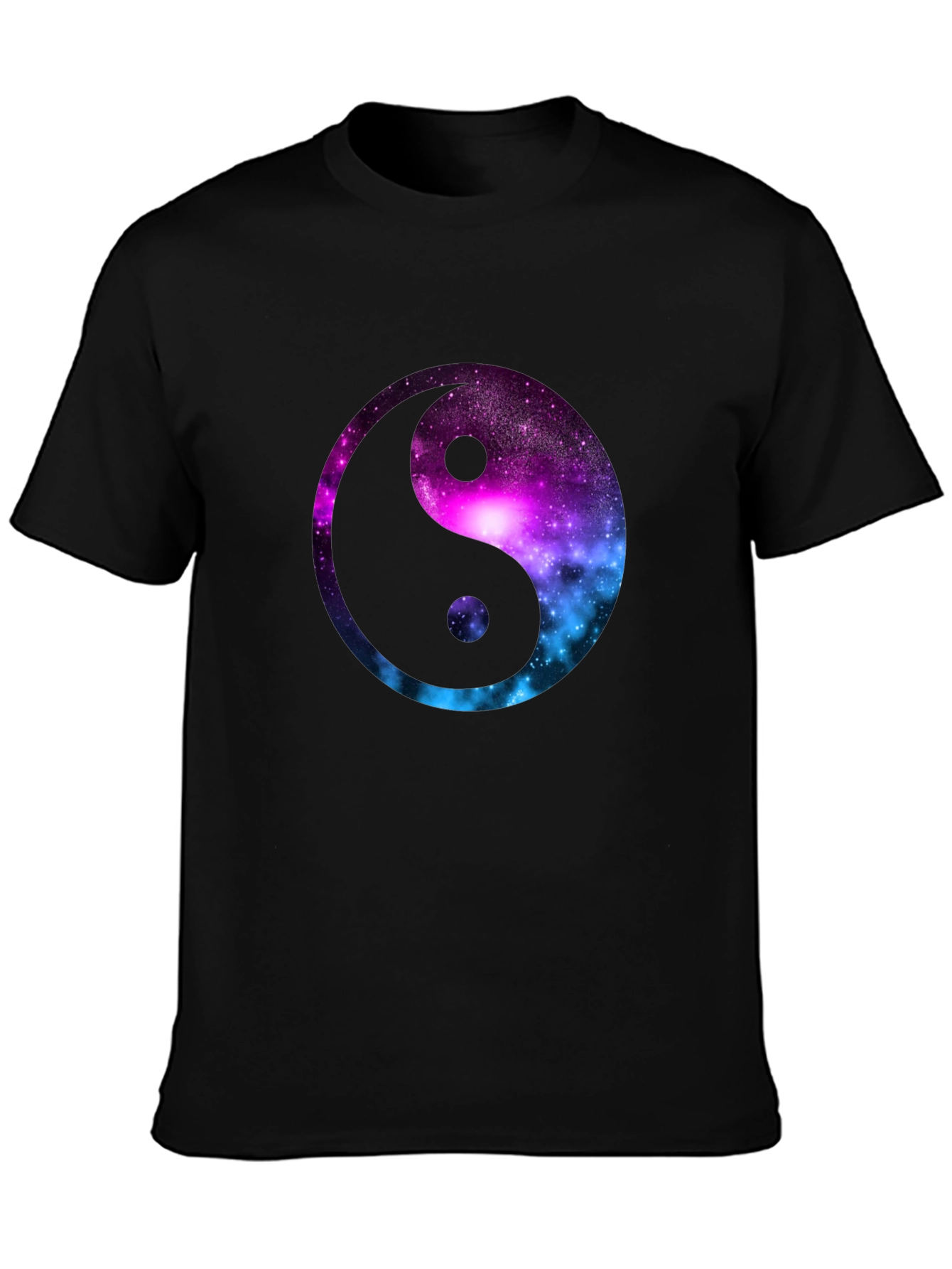 Galaxy Yin Yang Graphic T-Shirt - Mens Black Tee