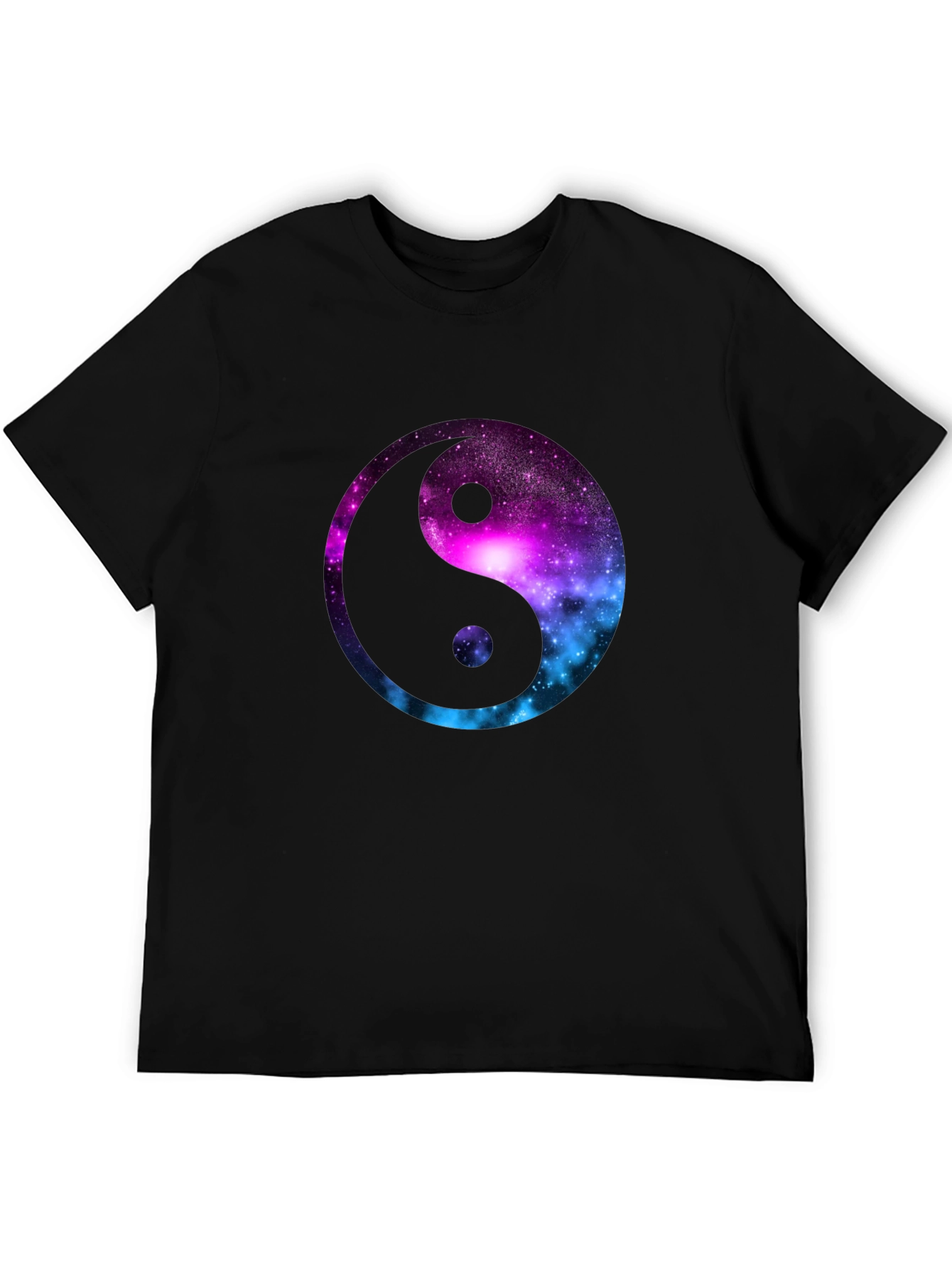 Galaxy Yin Yang Graphic T-Shirt - Mens Black Tee