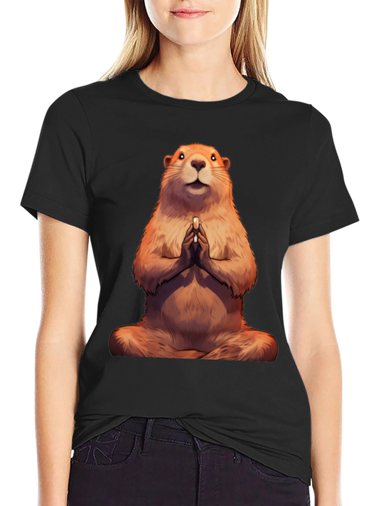 Zen Groundhog Tee - Meditating Marmot T-Shirt