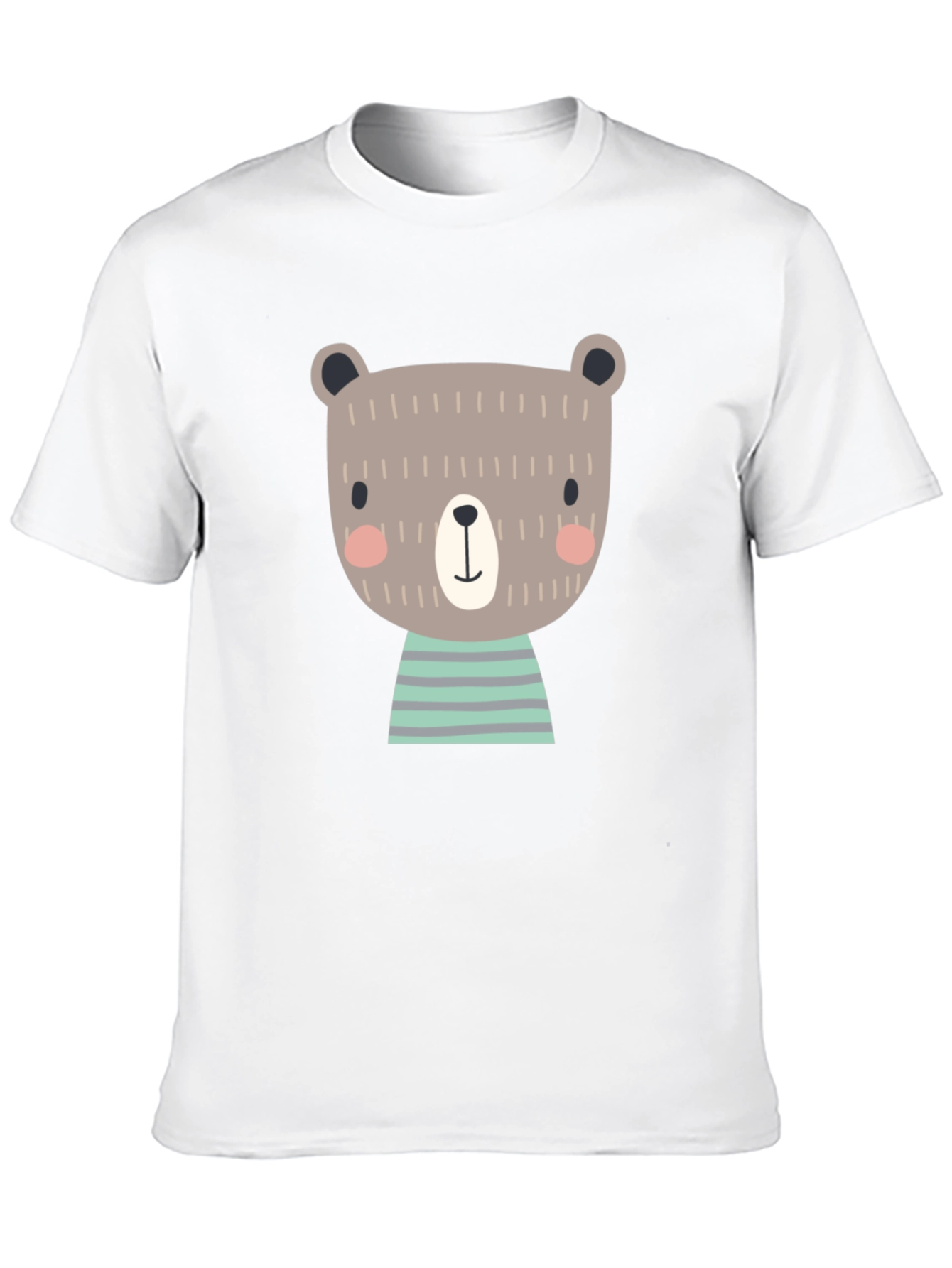 Cute Bear Graphic Print Black T-Shirt
