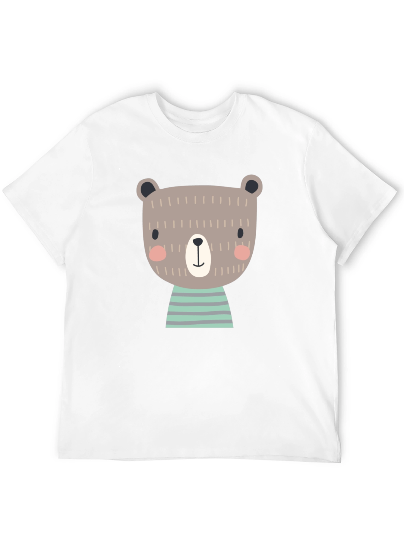 Cute Bear Graphic Print Black T-Shirt