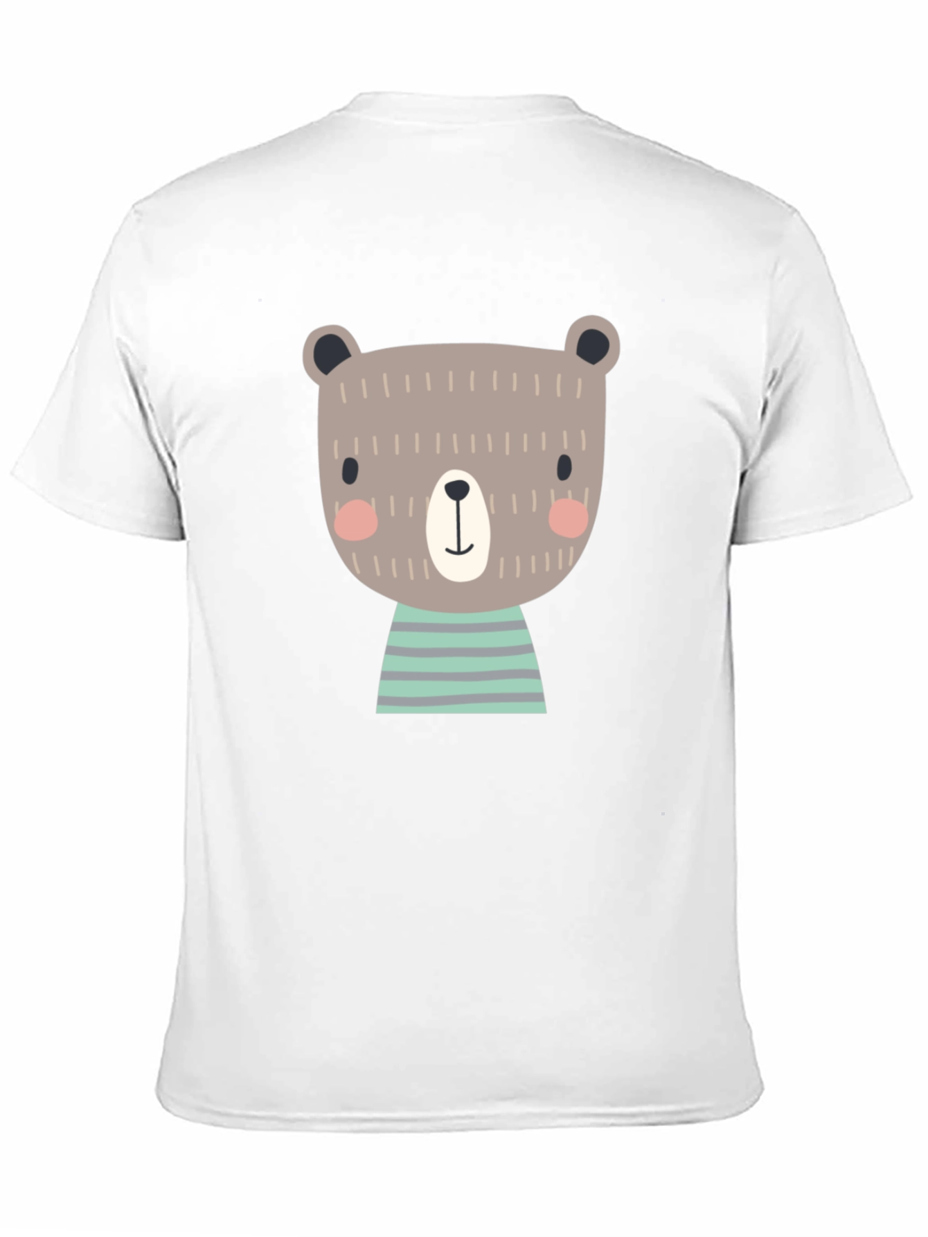 Cute Bear Graphic Print Black T-Shirt