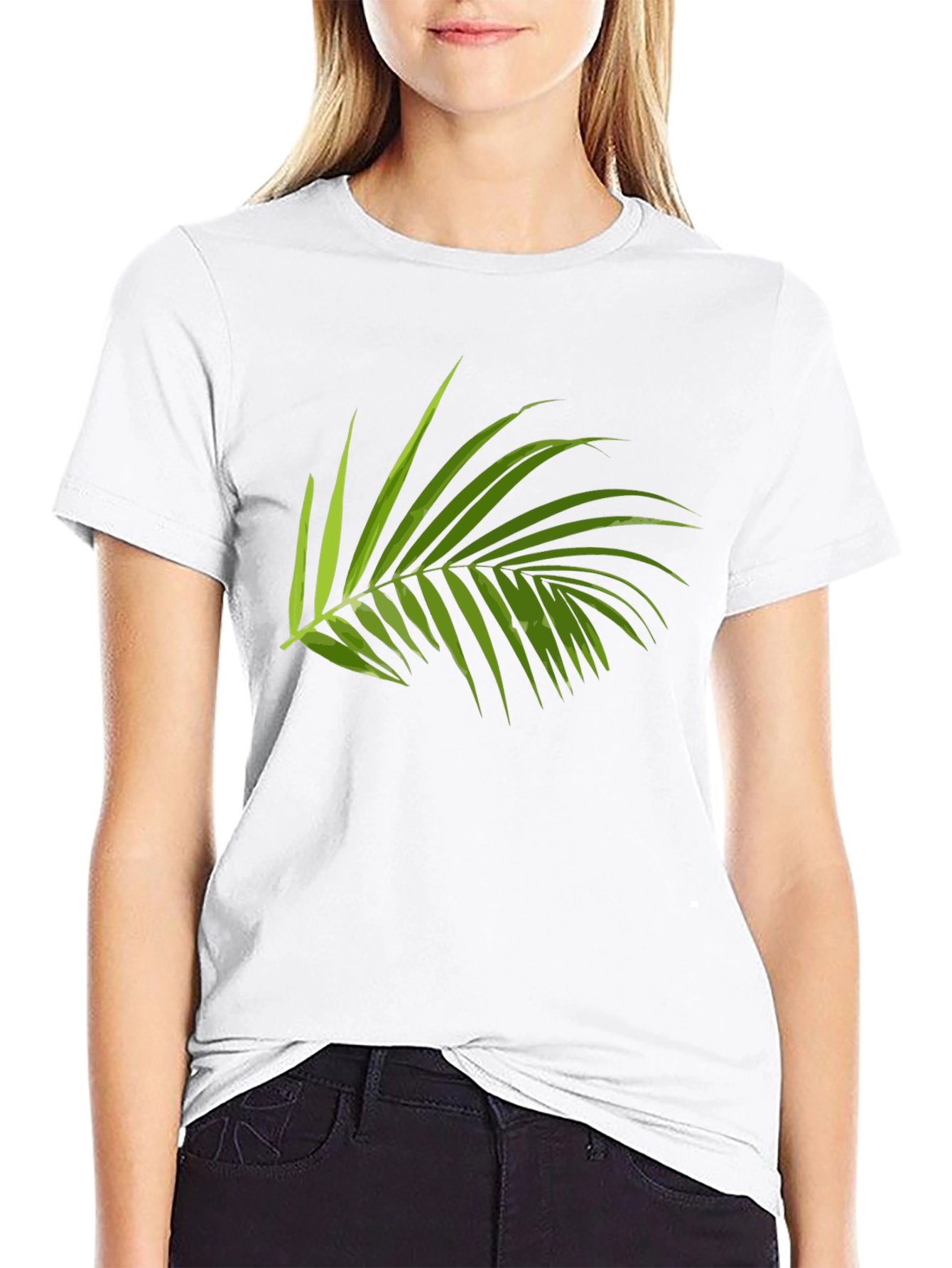 Tropical Palm Leaf Graphic T-Shirt - Casual Style