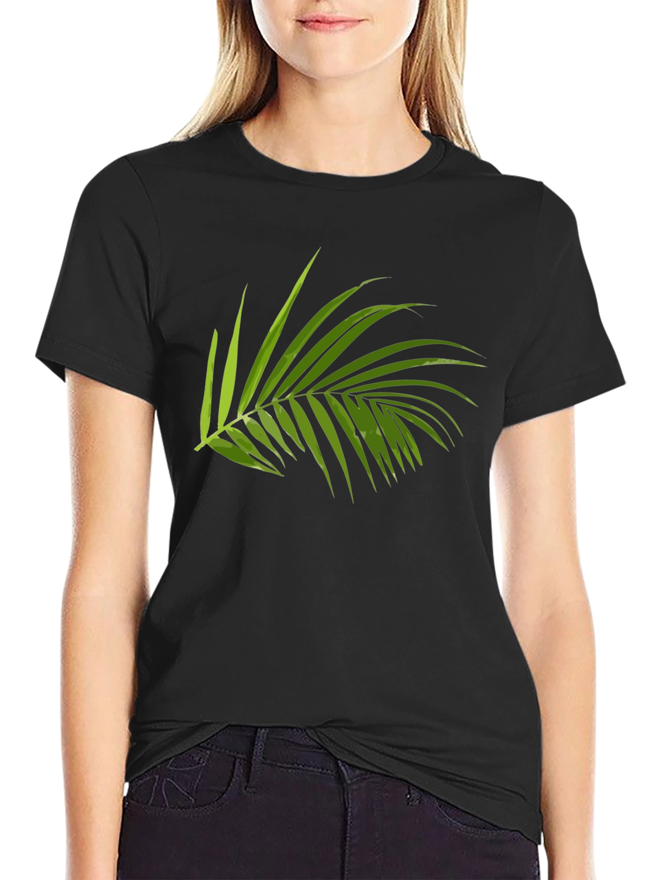 Tropical Palm Leaf Graphic T-Shirt - Casual Style
