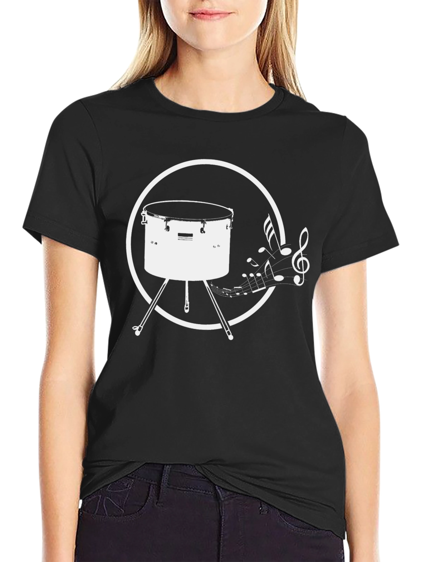 Drum & Music Notes Graphic T-Shirt