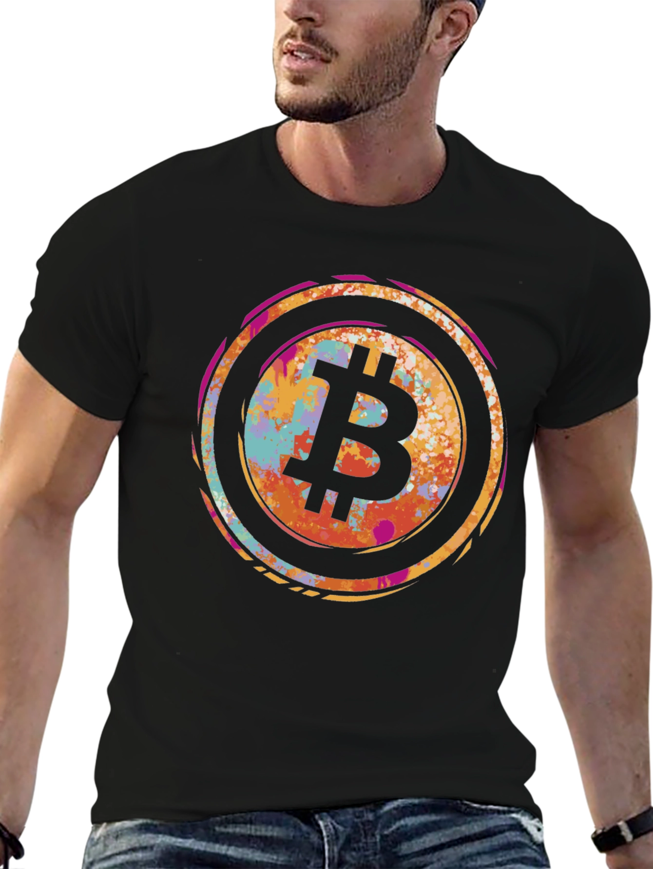 Bitcoin Splash Graphic T-Shirt - Crypto Style