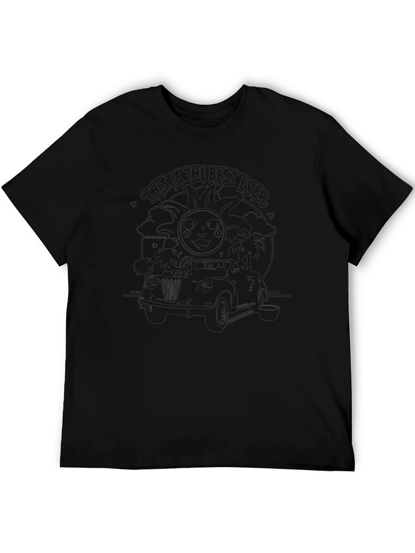 Mens Black Graphic Print T-Shirt