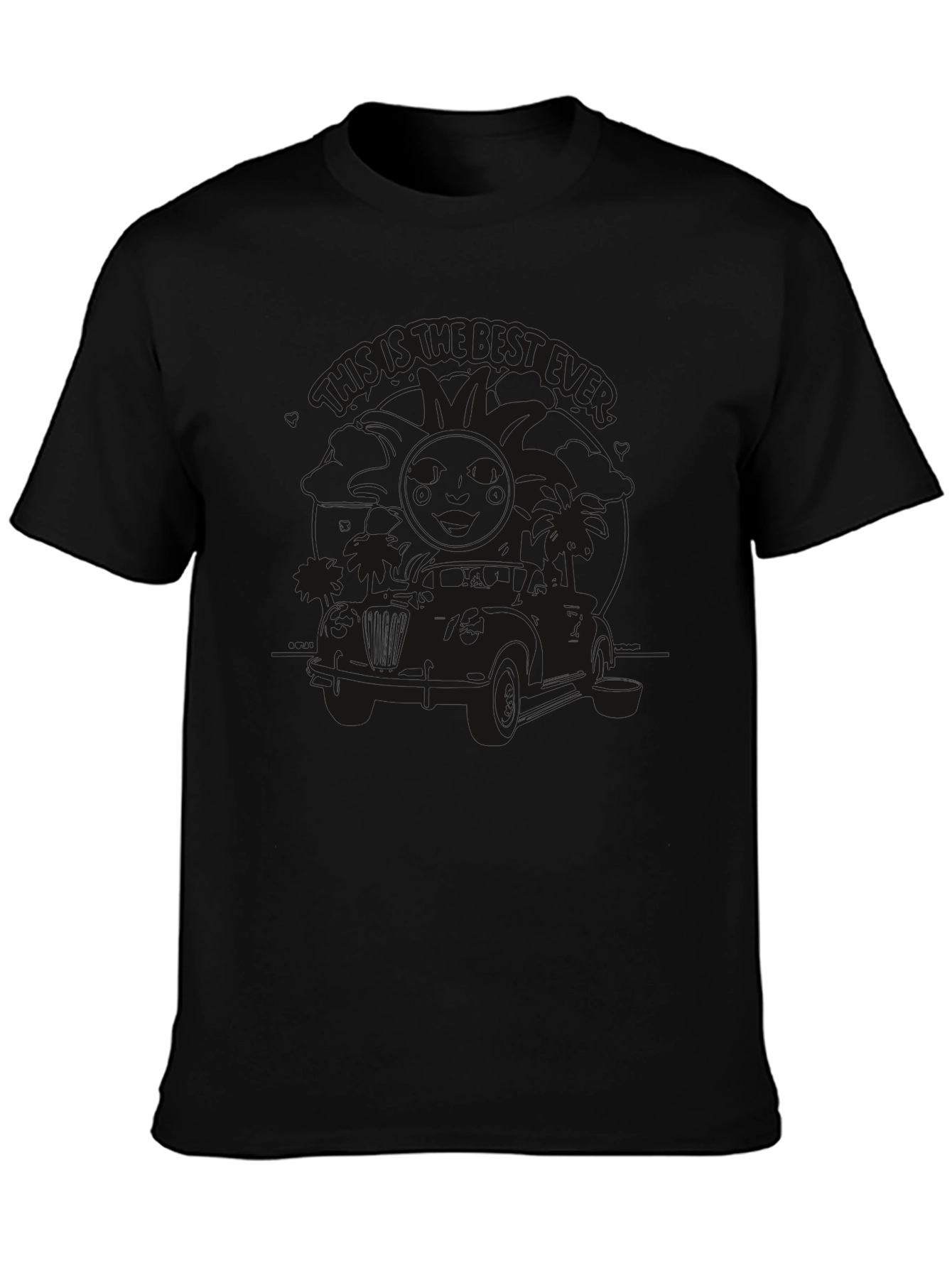Mens Black Graphic Print T-Shirt