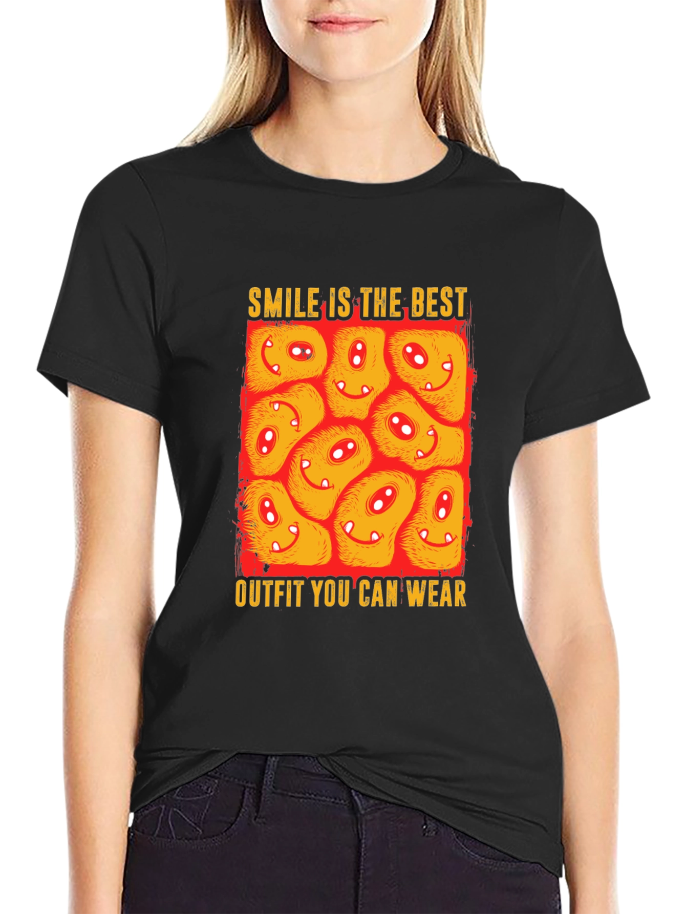 Smile Outfit Tee - Happy Monster Graphic T-Shirt