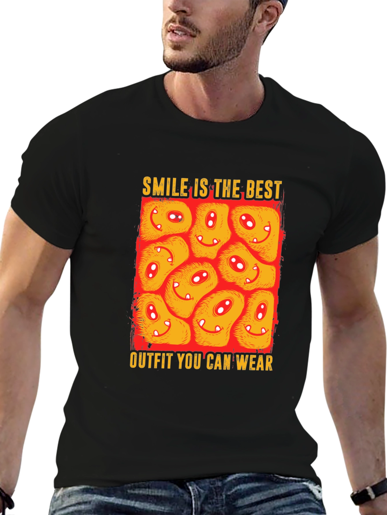 Smile Outfit Tee - Happy Monster Graphic T-Shirt