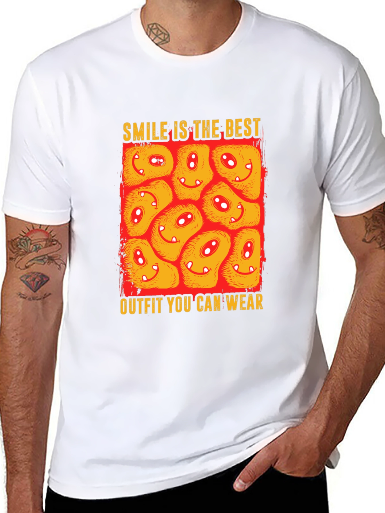 Smile Outfit Tee - Happy Monster Graphic T-Shirt