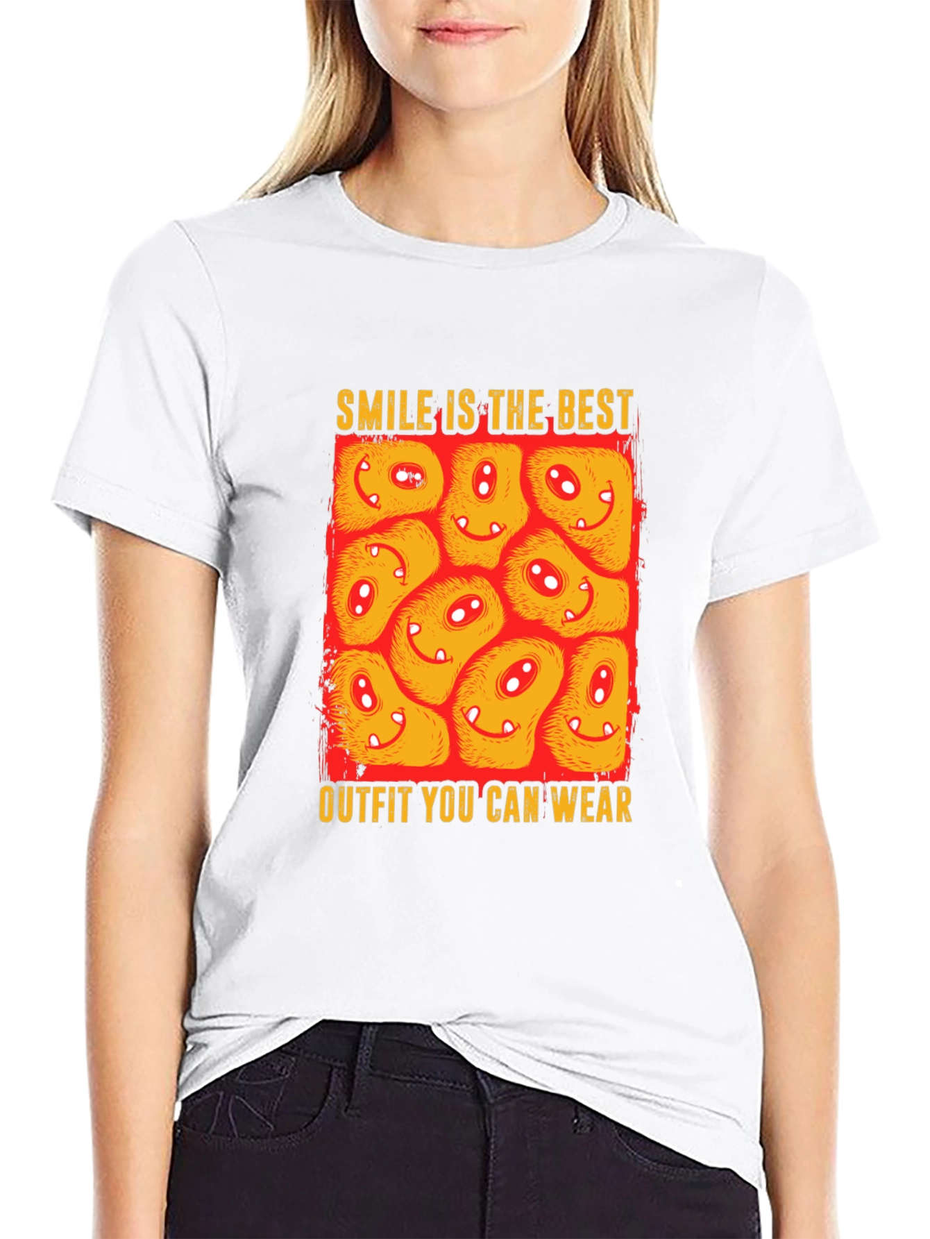 Smile Outfit Tee - Happy Monster Graphic T-Shirt