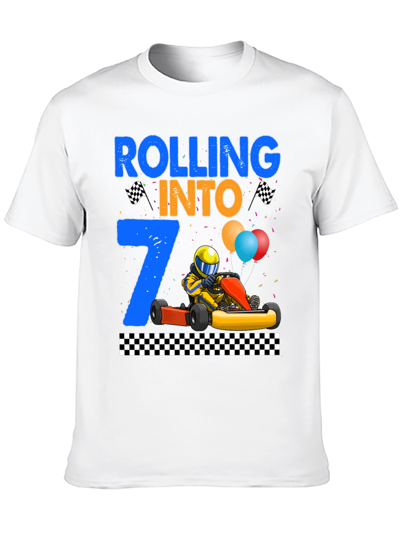 Rolling Into 7th Birthday Racing T-Shirt