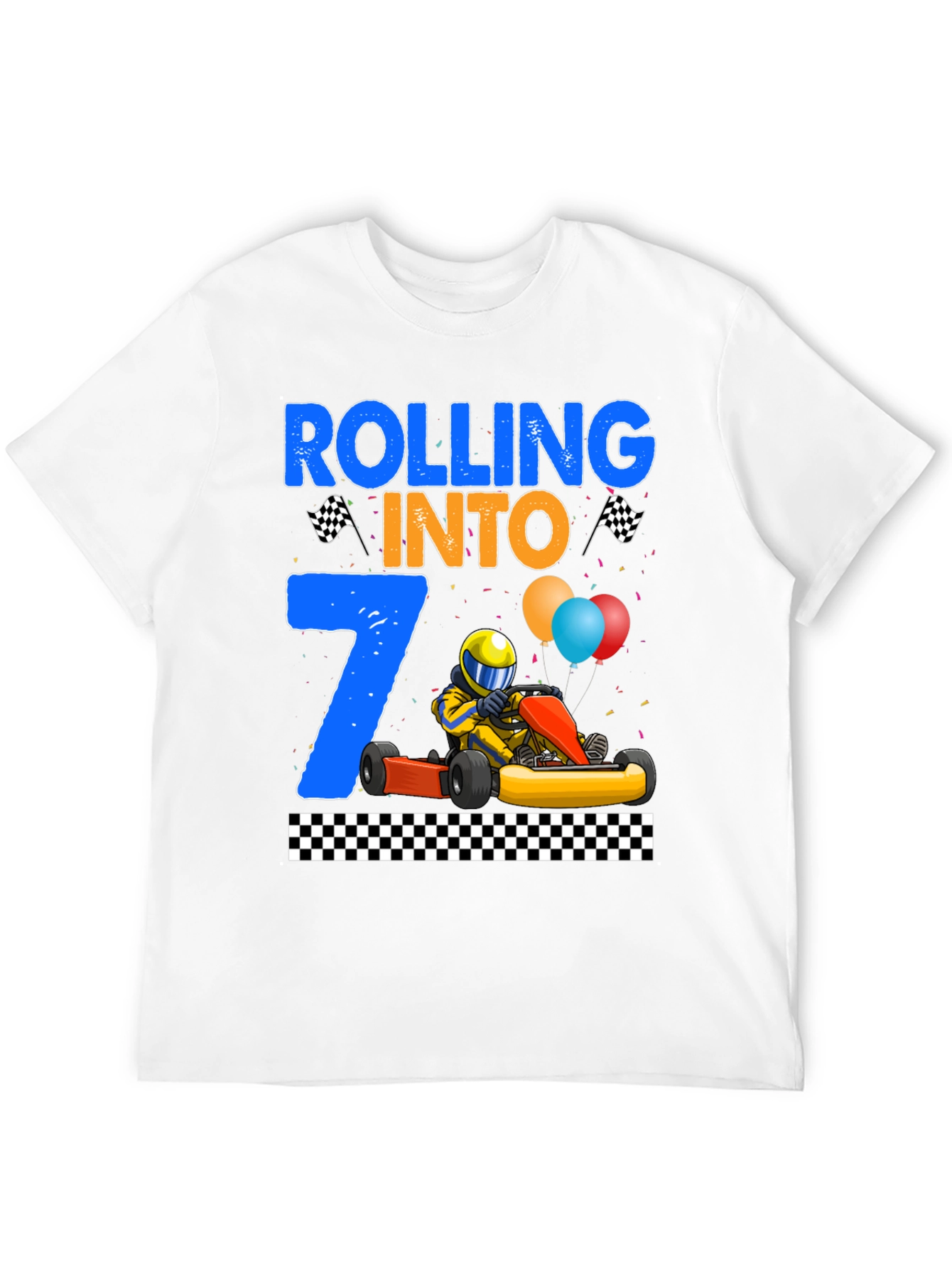 Rolling Into 7th Birthday Racing T-Shirt