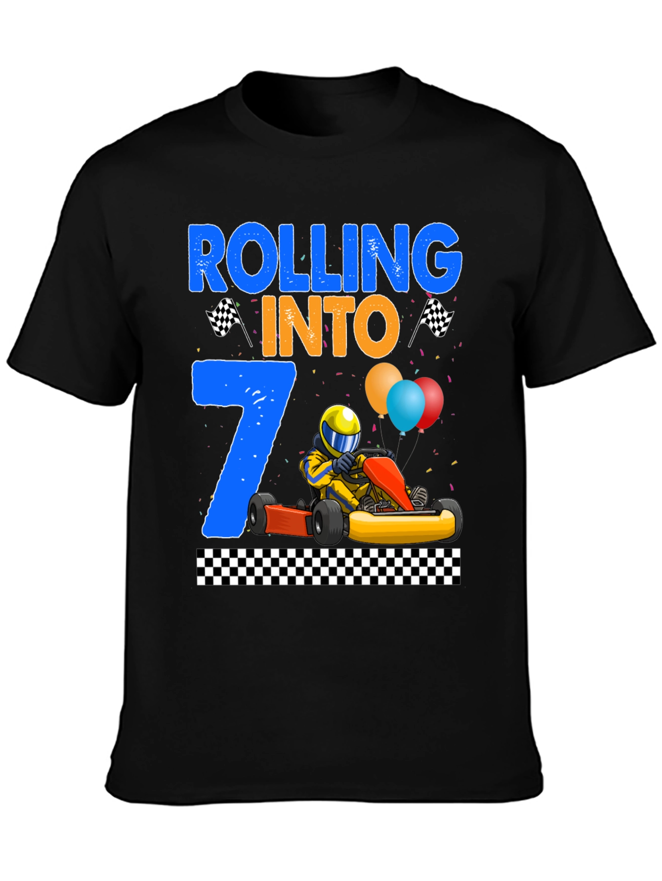 Rolling Into 7th Birthday Racing T-Shirt