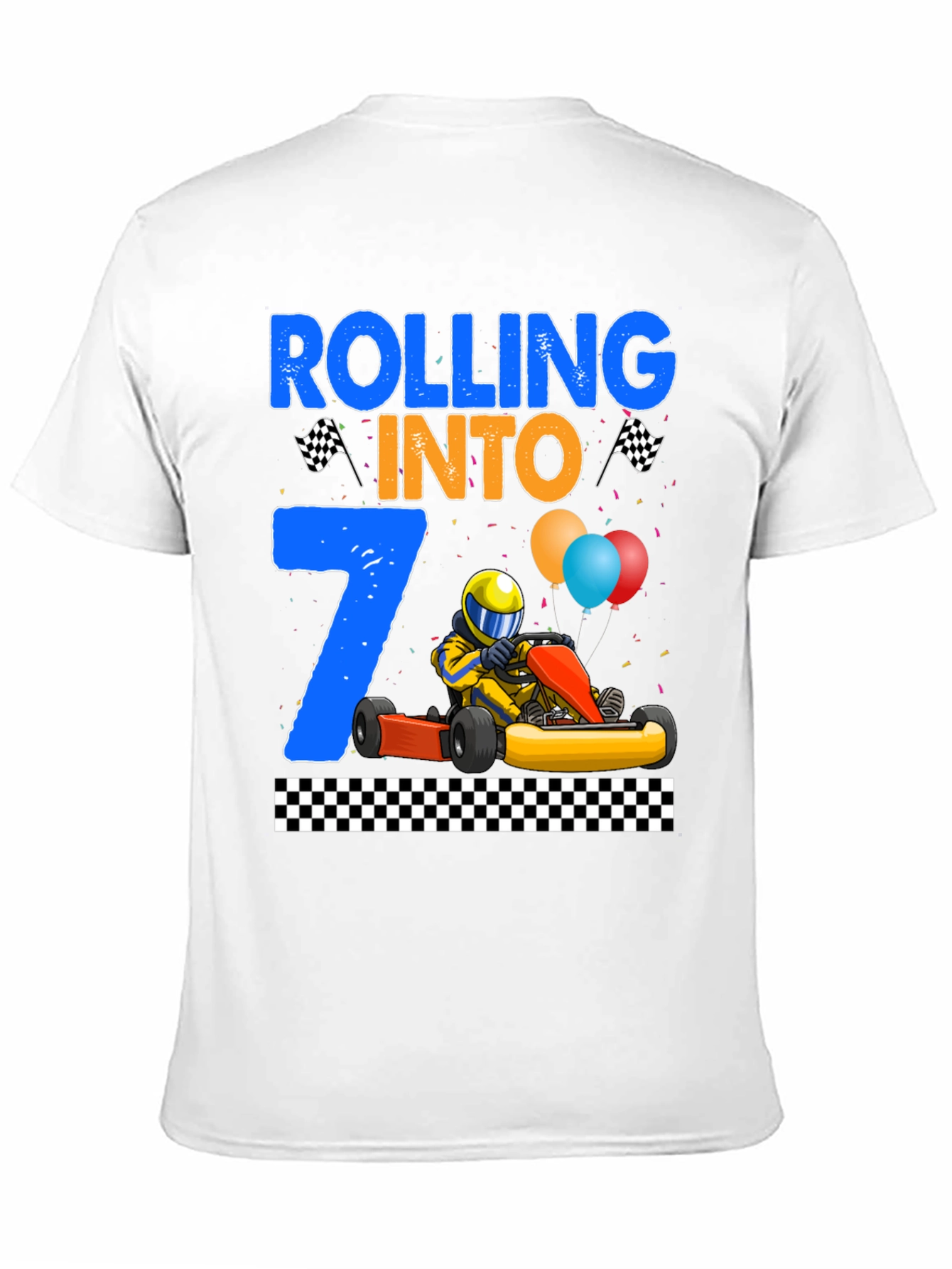 Rolling Into 7th Birthday Racing T-Shirt
