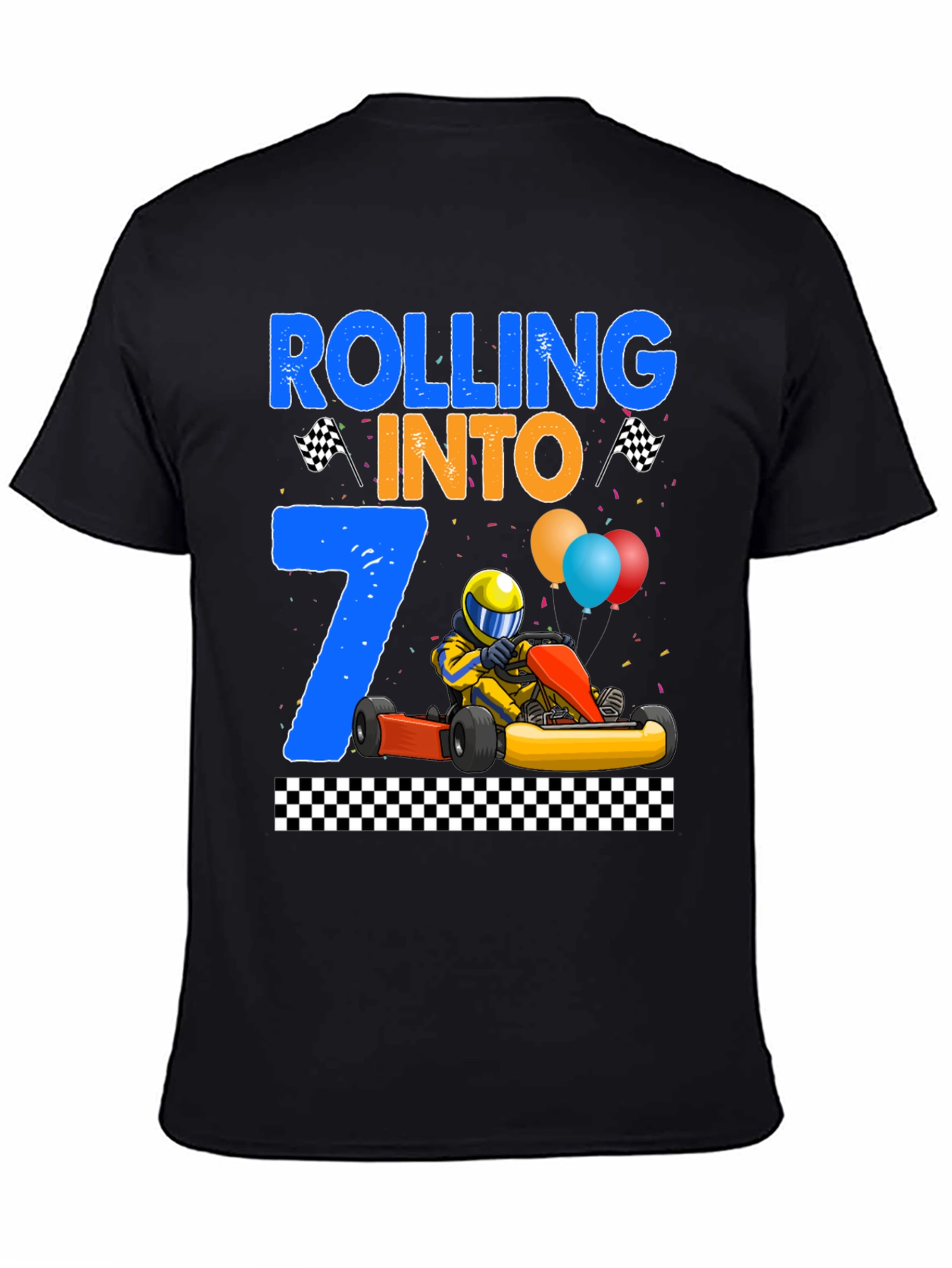 Rolling Into 7th Birthday Racing T-Shirt
