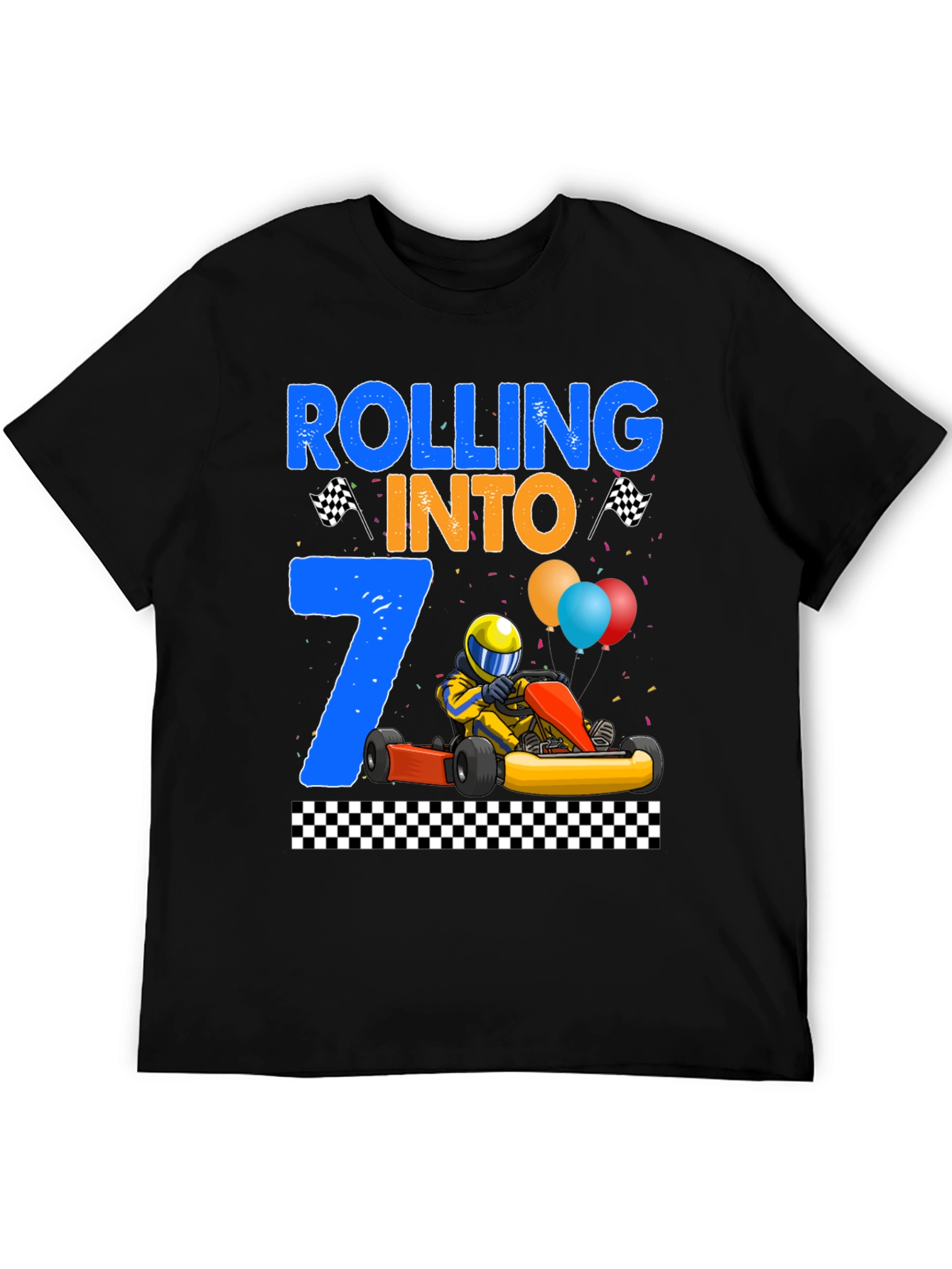 Rolling Into 7th Birthday Racing T-Shirt