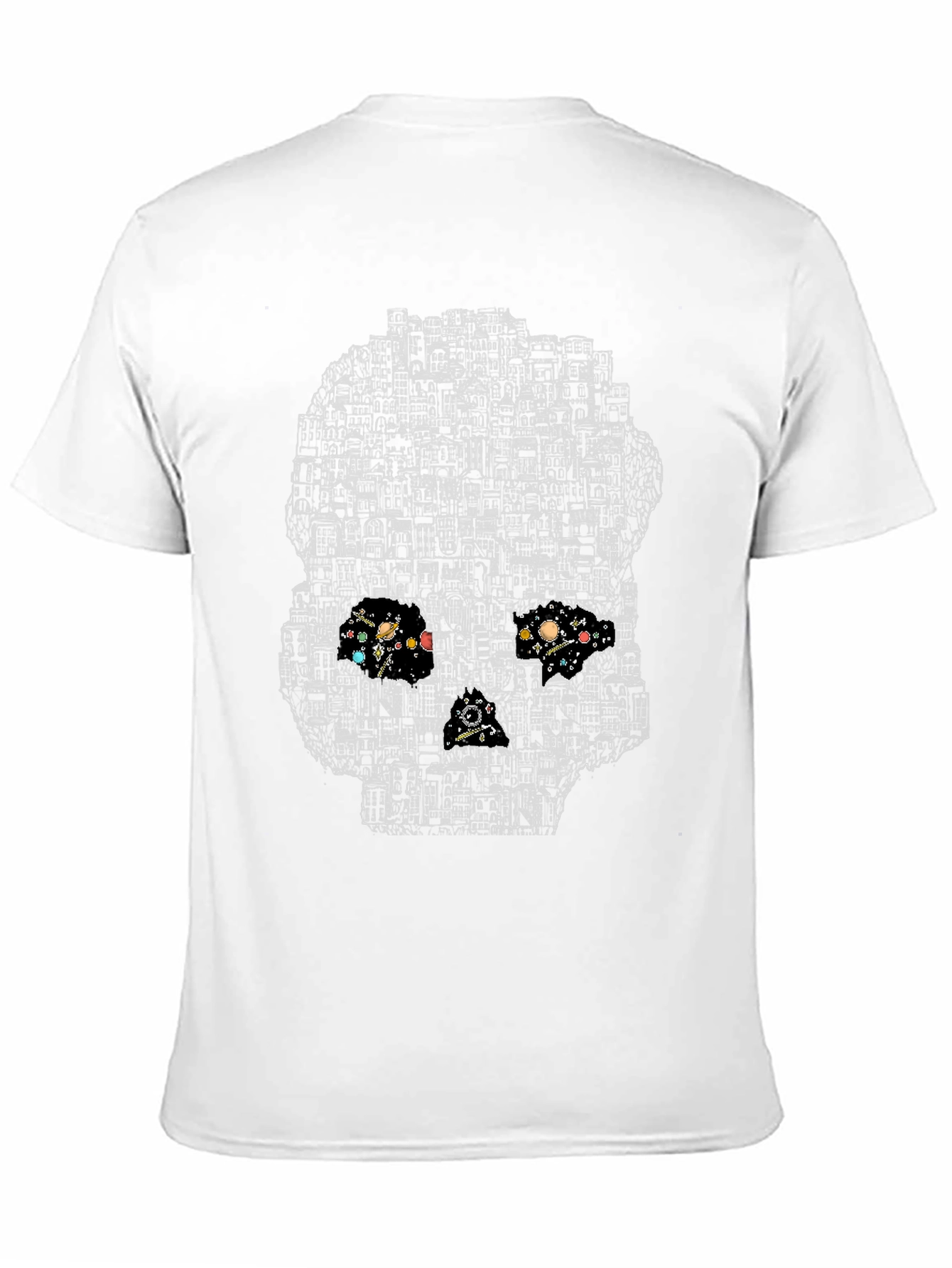 Cityscape Skull Graphic T-Shirt - Black