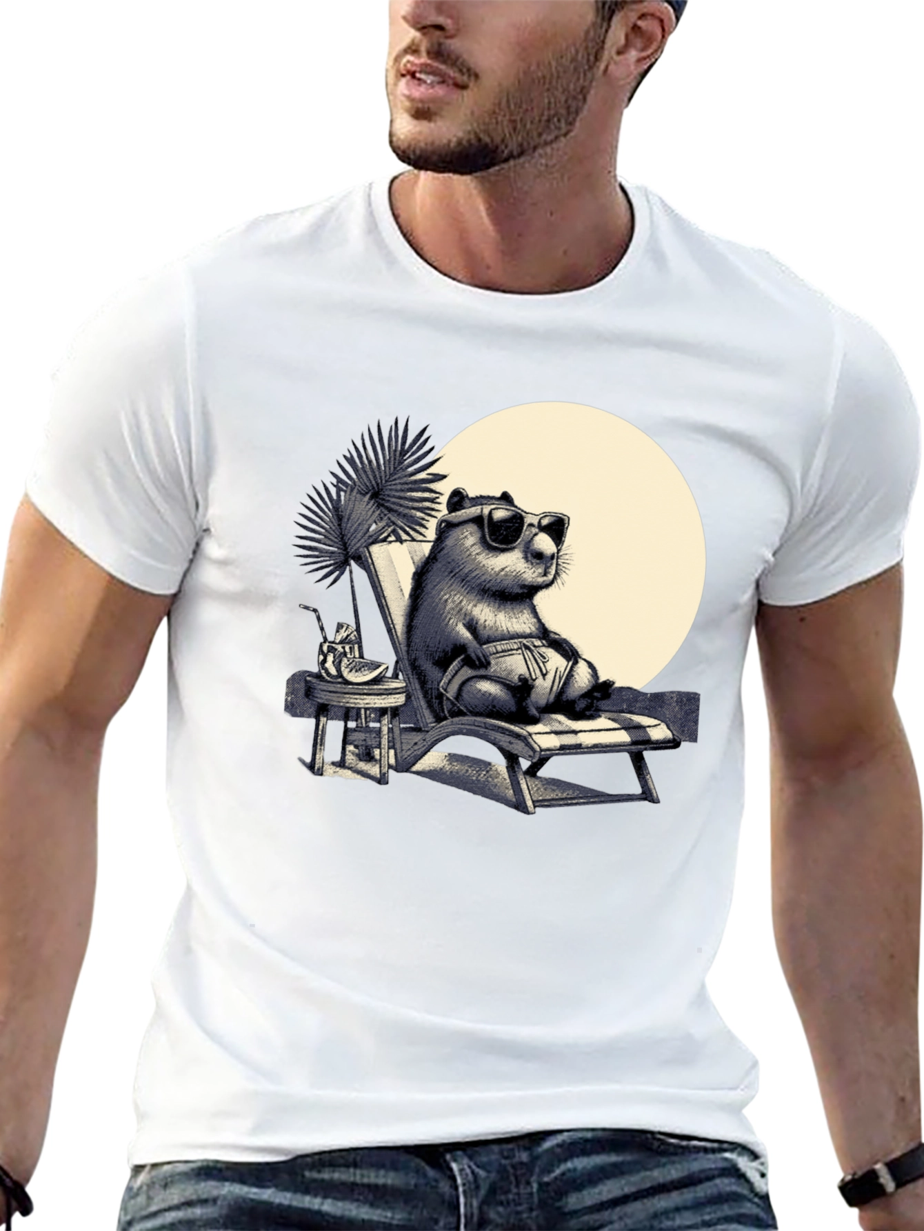Cool Capybara Beach T-Shirt
