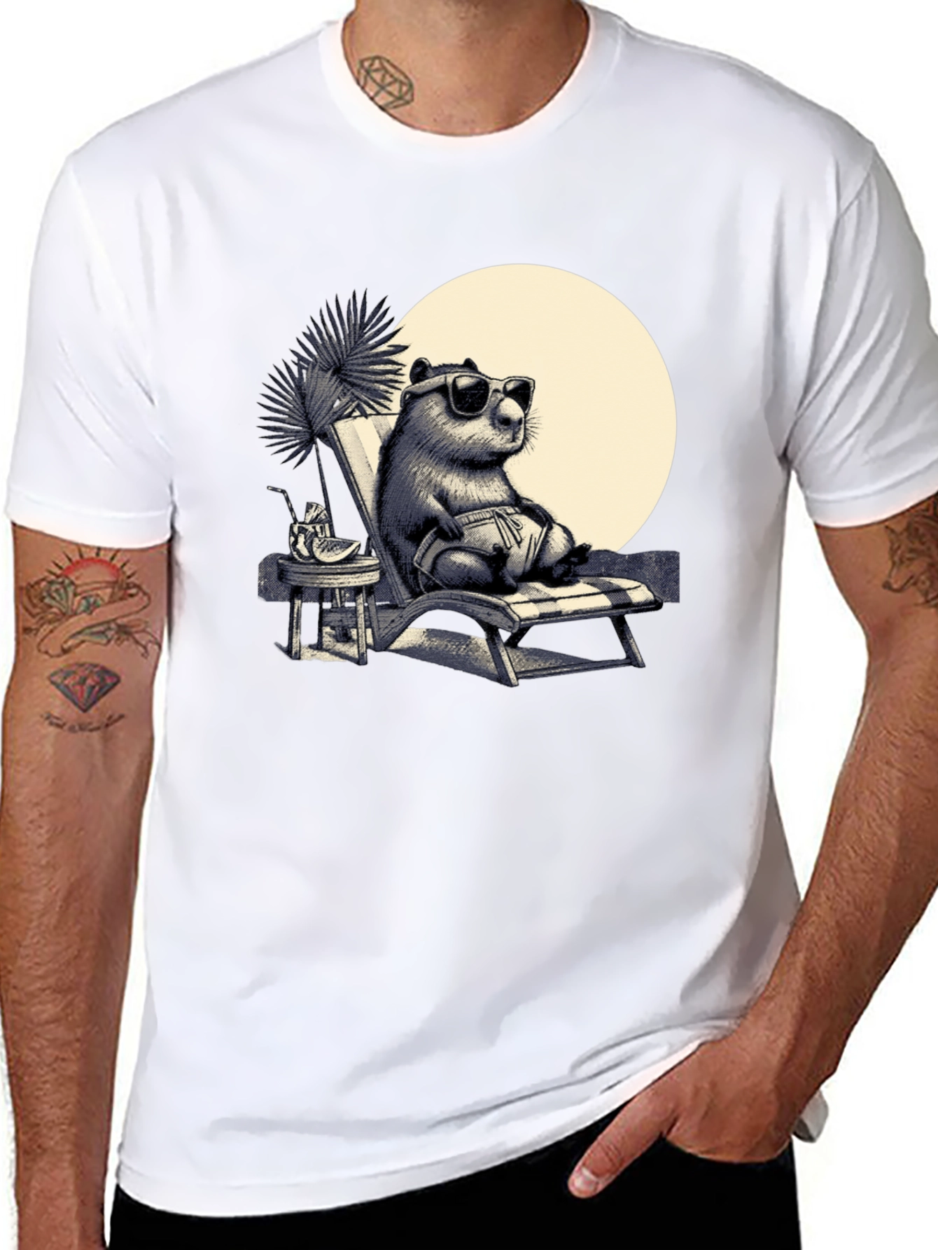 Cool Capybara Beach T-Shirt
