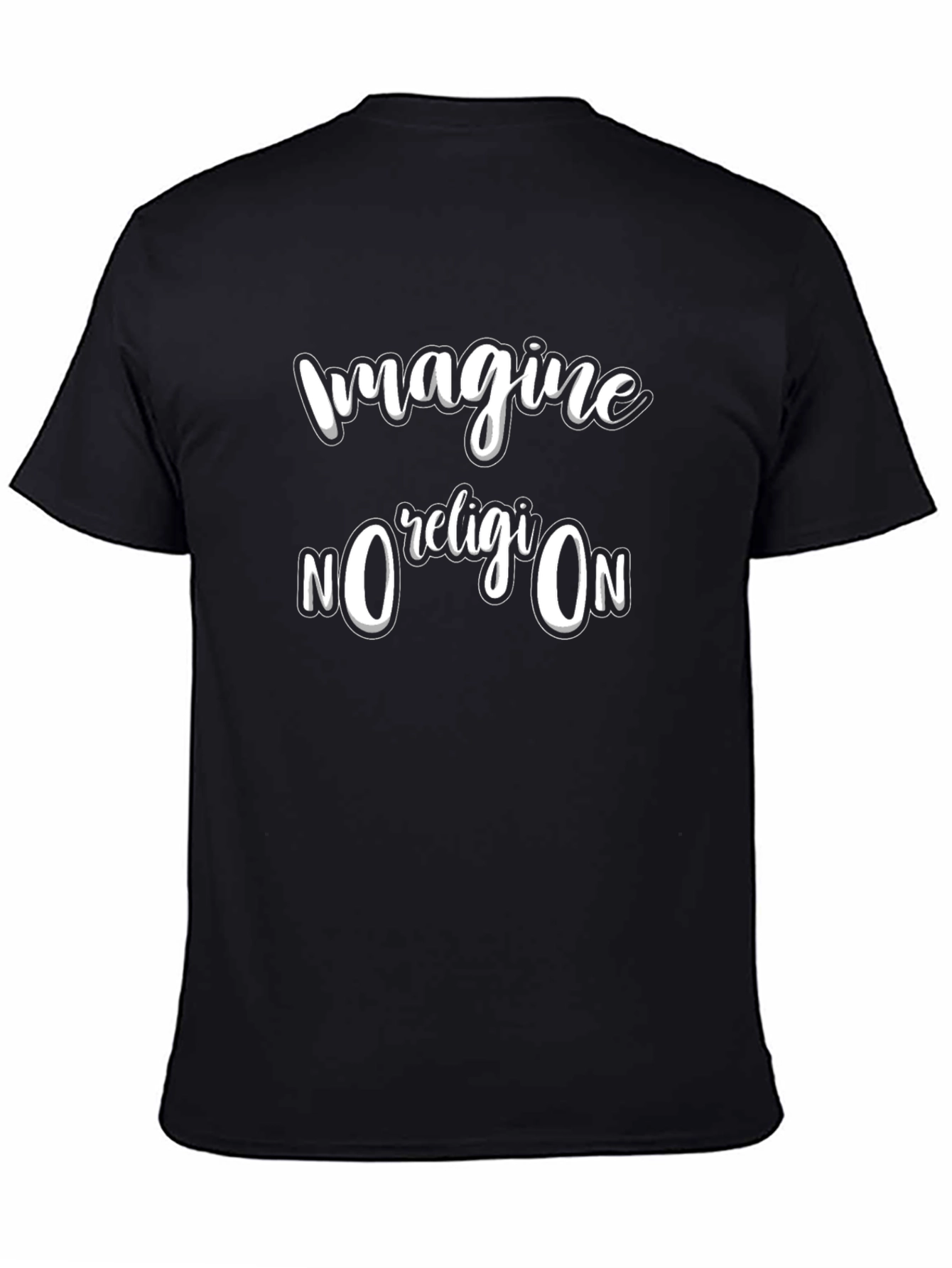 Imagine No Religion Black Graphic T-Shirt