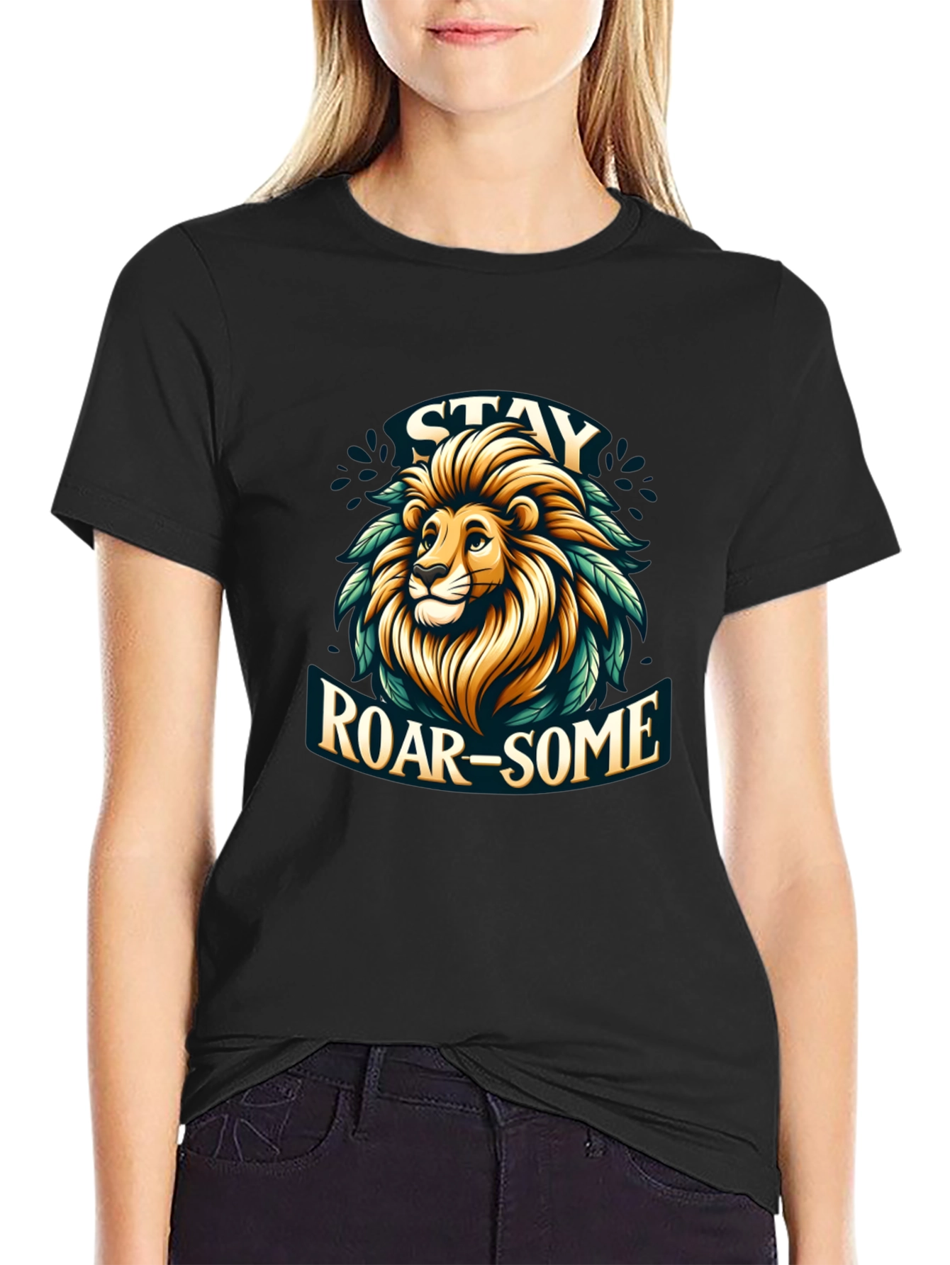 Stay Roar-some Graphic Tee - Lion Design