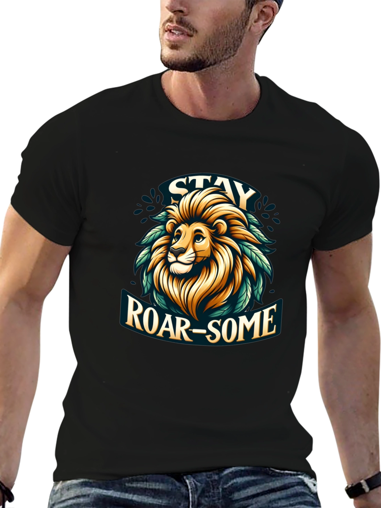 Stay Roar-some Graphic Tee - Lion Design