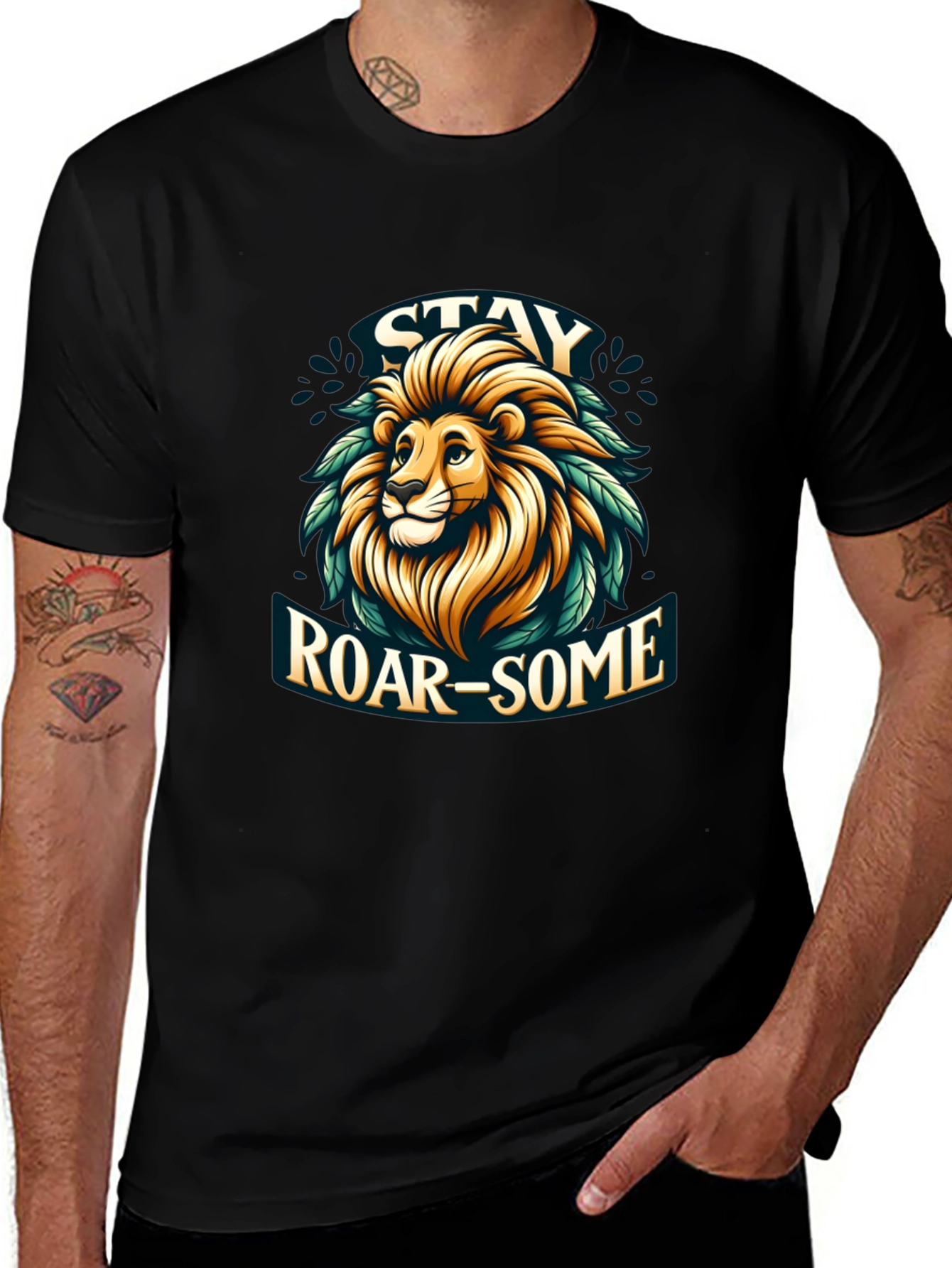 Stay Roar-some Graphic Tee - Lion Design