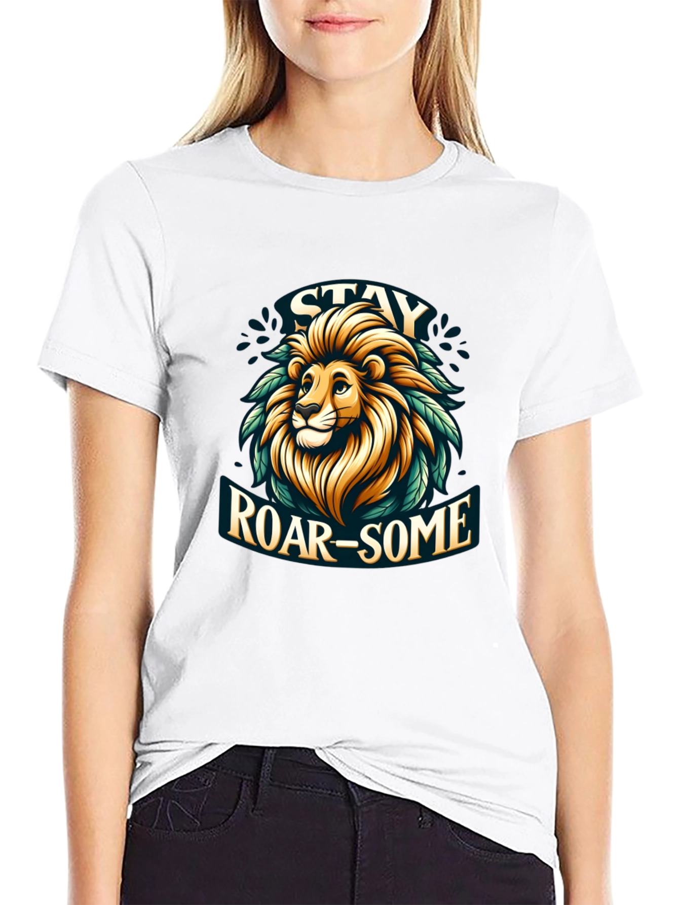 Stay Roar-some Graphic Tee - Lion Design