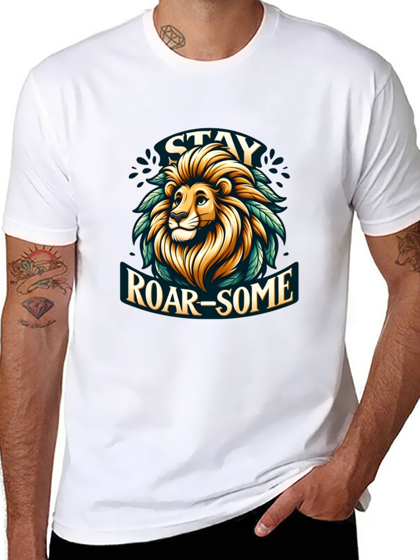 Stay Roar-some Graphic Tee - Lion Design