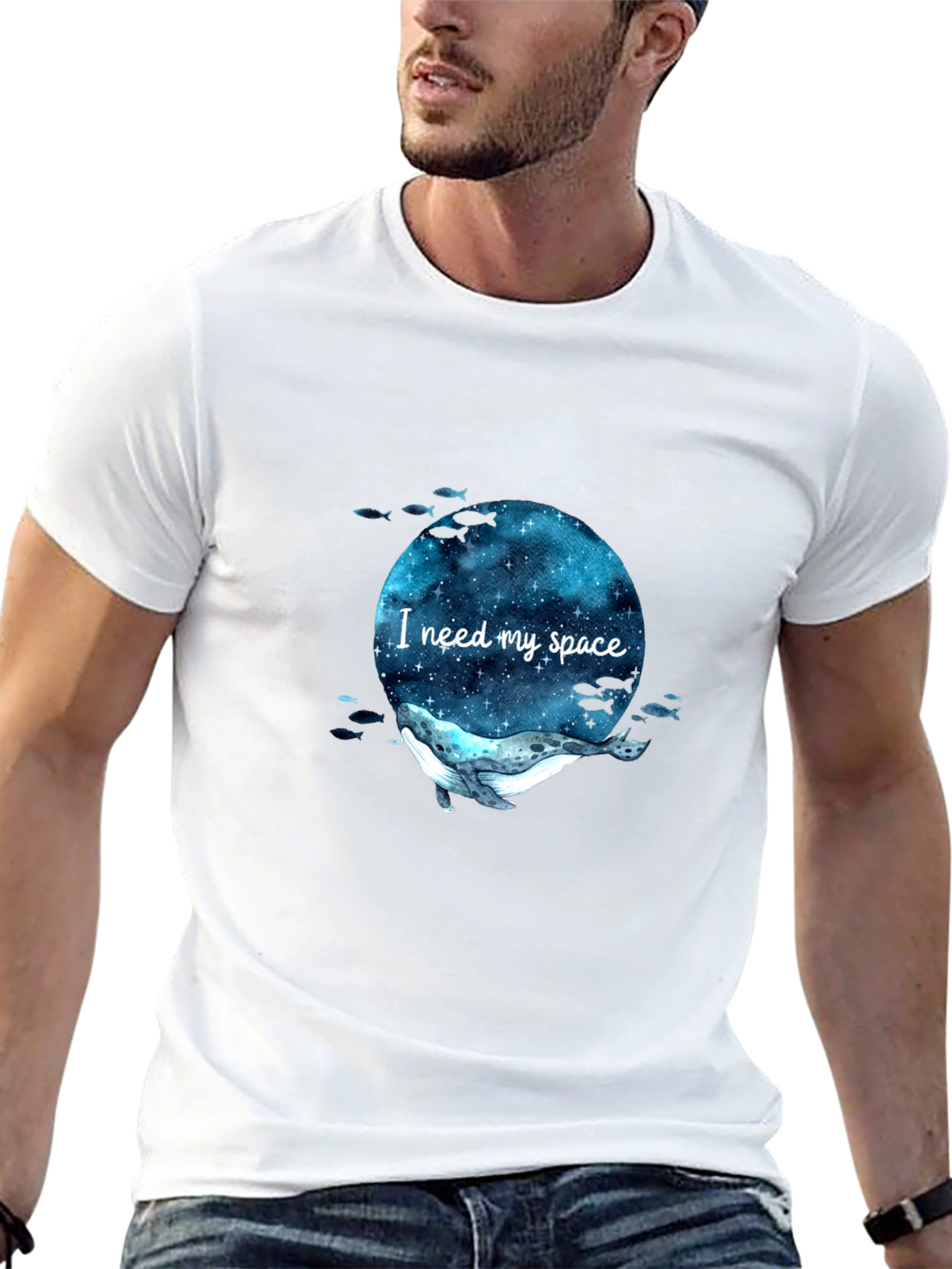 I Need My Space Whale T-Shirt - Galaxy Design