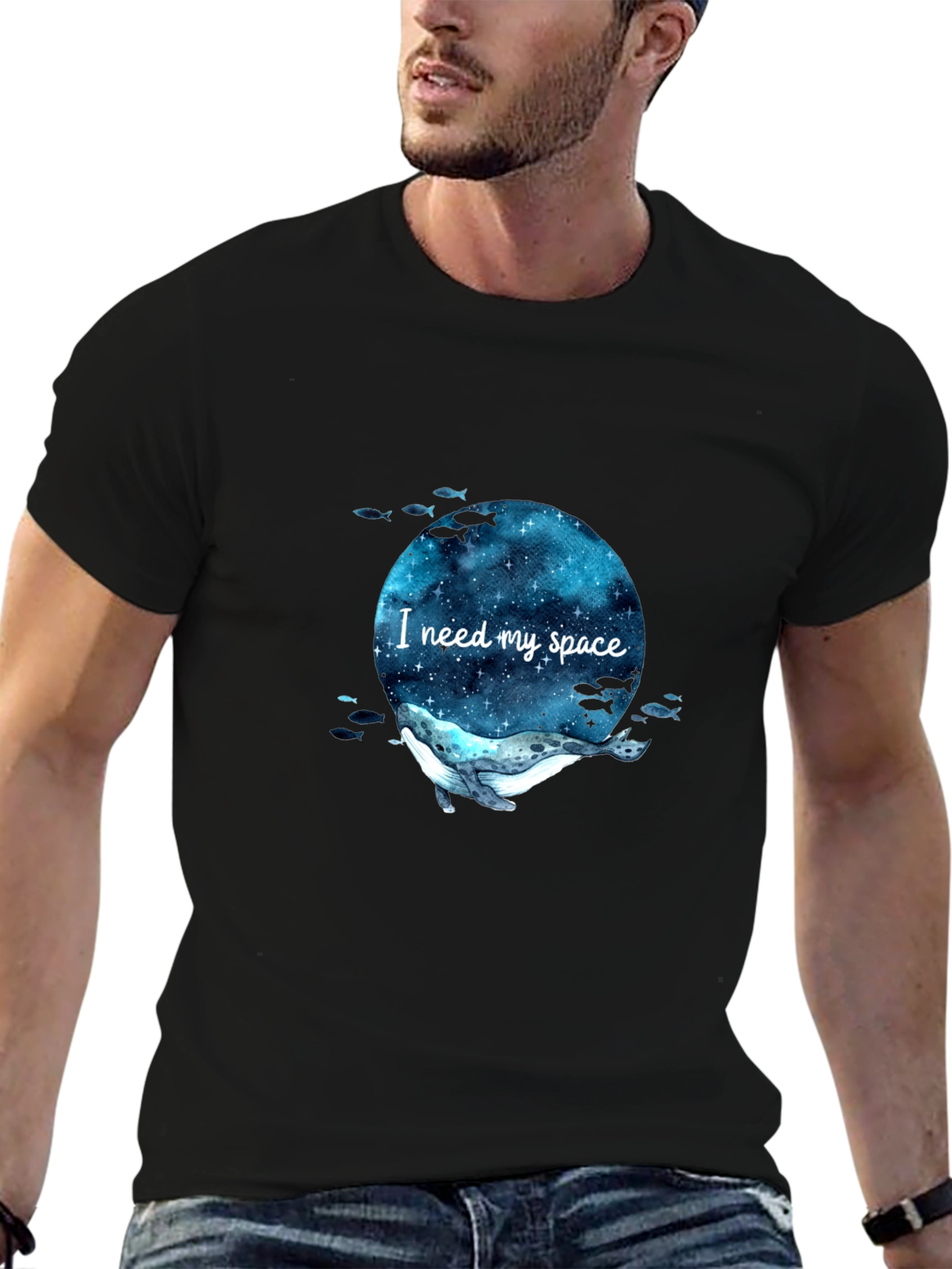 I Need My Space Whale T-Shirt - Galaxy Design