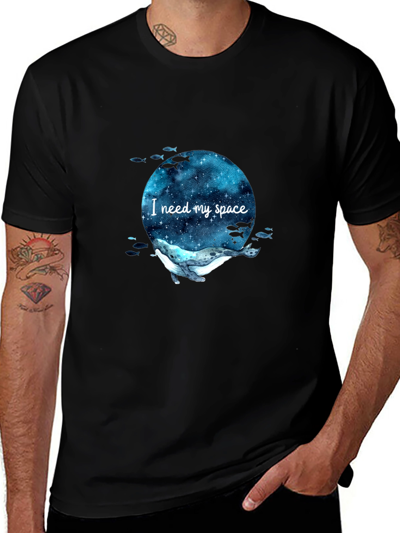 I Need My Space Whale T-Shirt - Galaxy Design