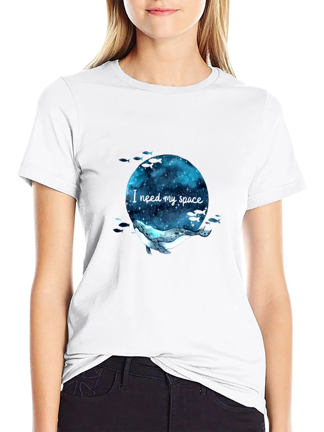 I Need My Space Whale T-Shirt - Galaxy Design