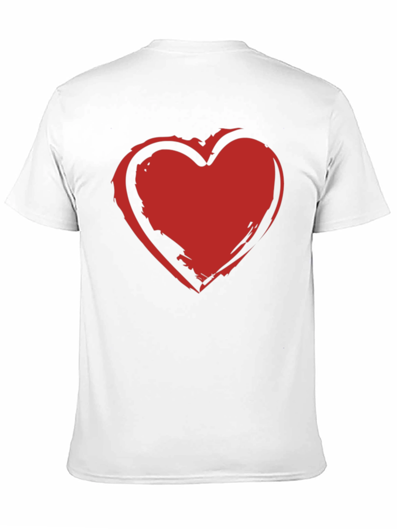 Bold Red Heart Graphic Black T-Shirt
