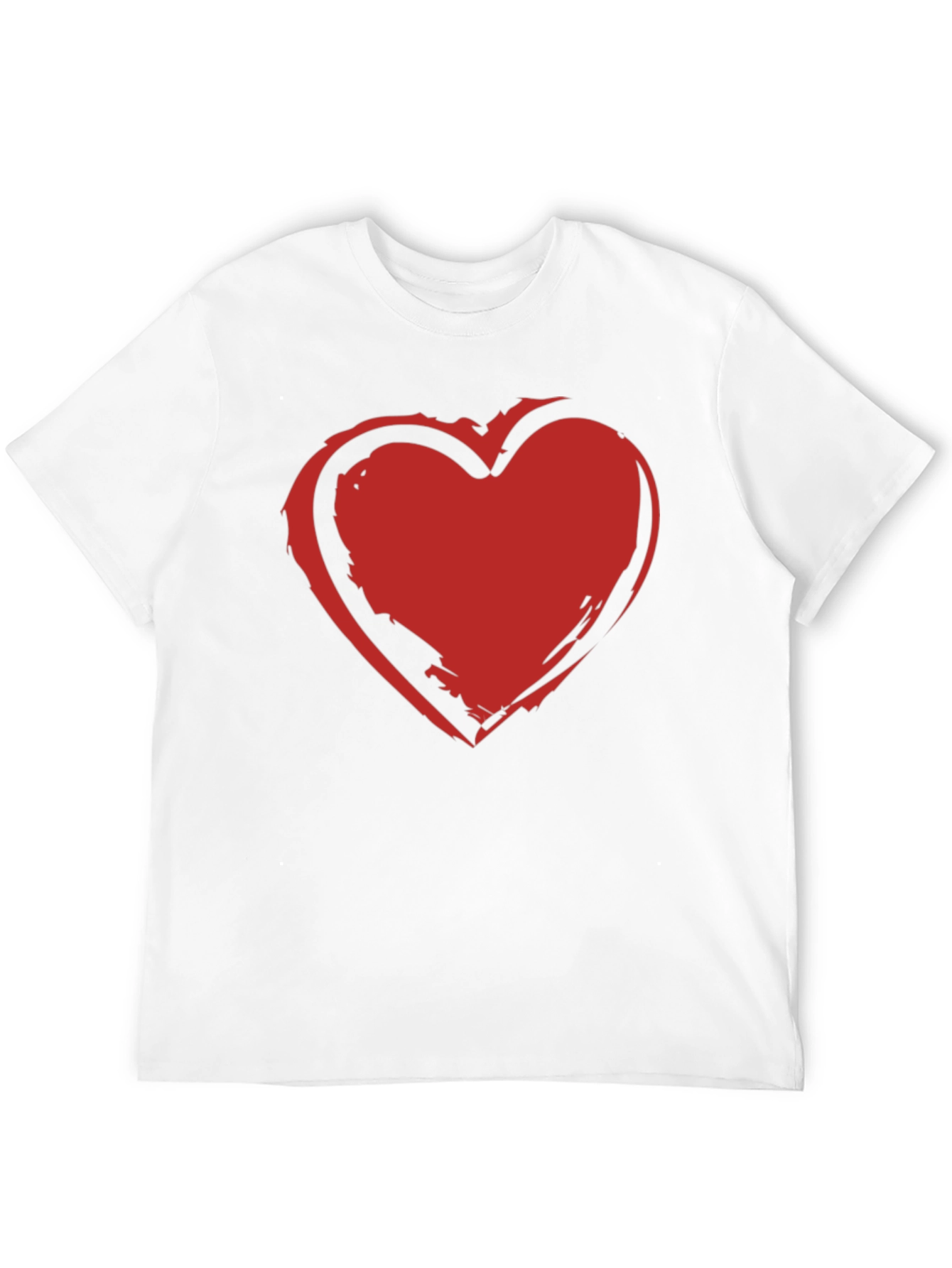 Bold Red Heart Graphic Black T-Shirt